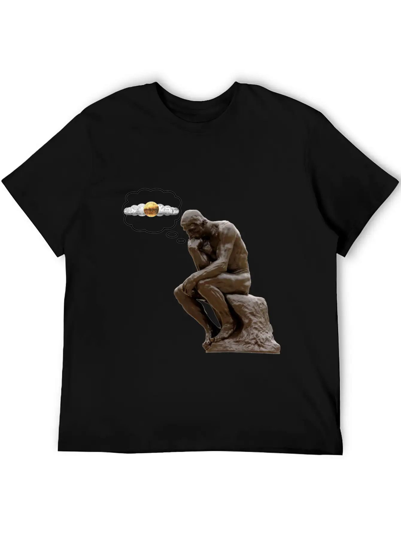 The Bitcoin Thinker Funny Cool Gift Stylish Everyday T-Shirt – Unisex Basic Cotton Tee