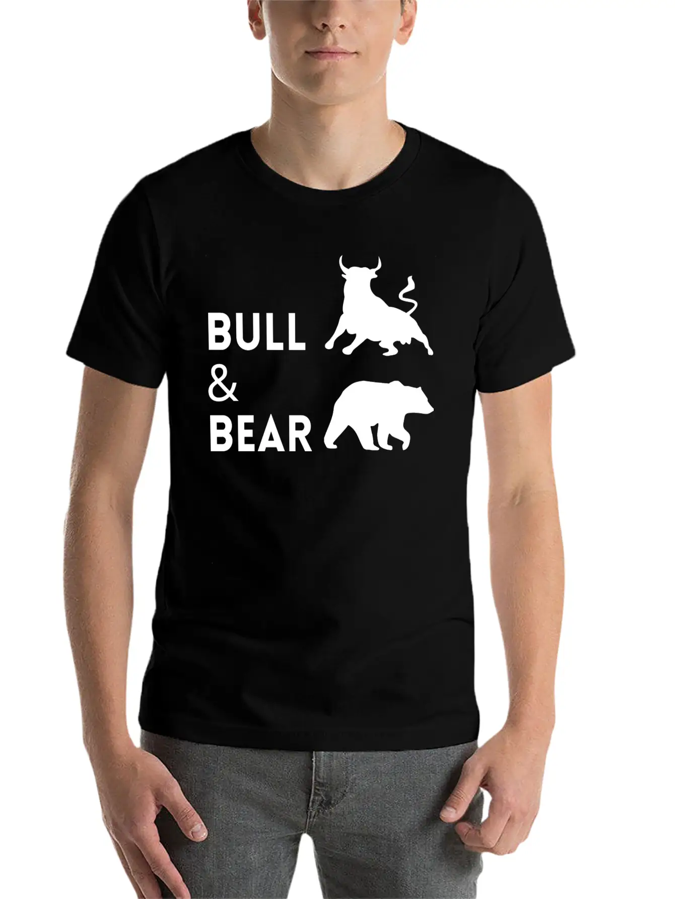 The Bull Bear Artwork1 Lightweight Cotton T-Shirt – Daily Comfort Graphic Shirt