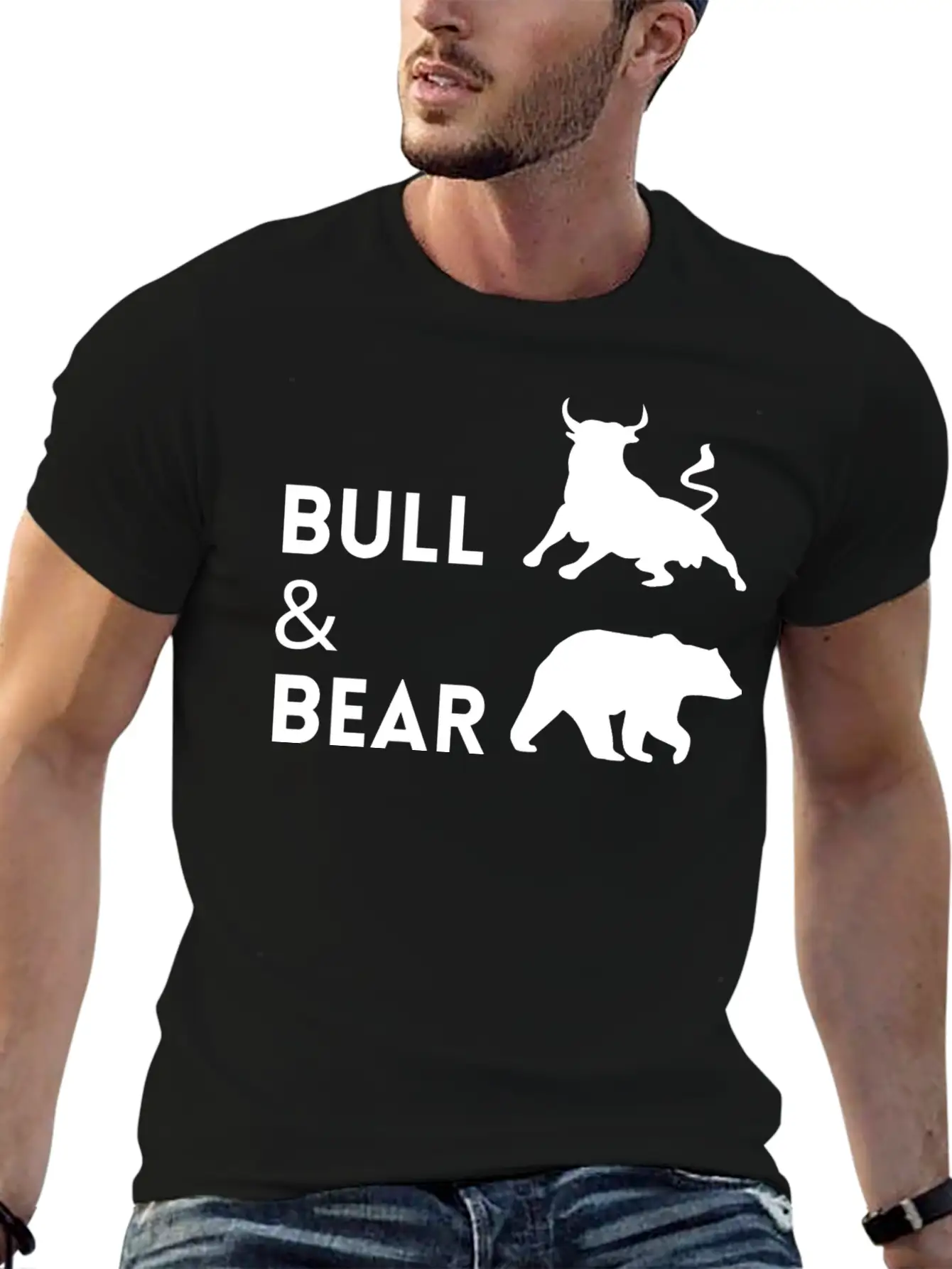 The Bull Bear Artwork1 Lightweight Cotton T-Shirt – Daily Comfort Graphic Shirt
