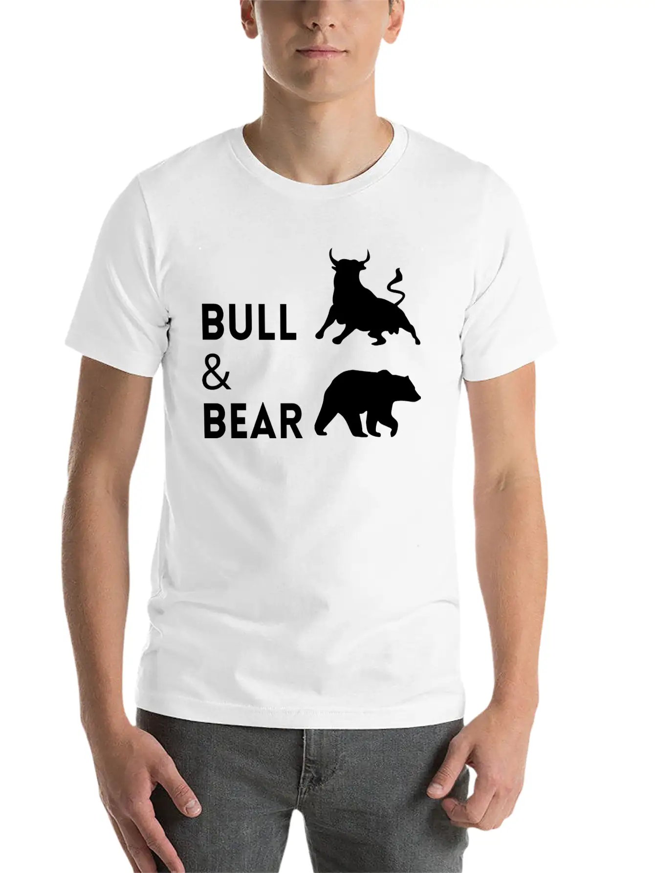 The Bull Bear Artwork1 Lightweight Cotton T-Shirt – Daily Comfort Graphic Shirt