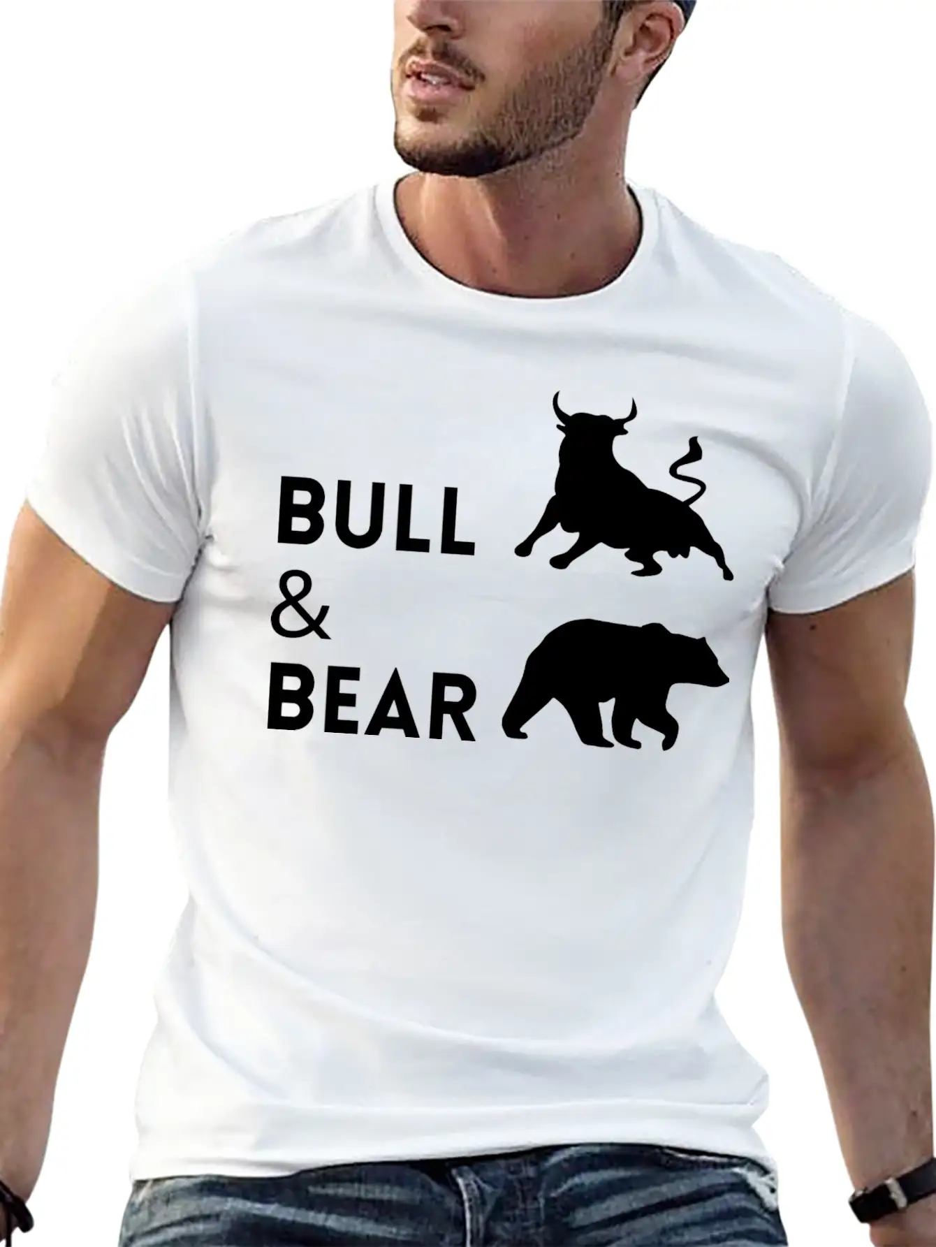 The Bull Bear Artwork1 Lightweight Cotton T-Shirt – Daily Comfort Graphic Shirt