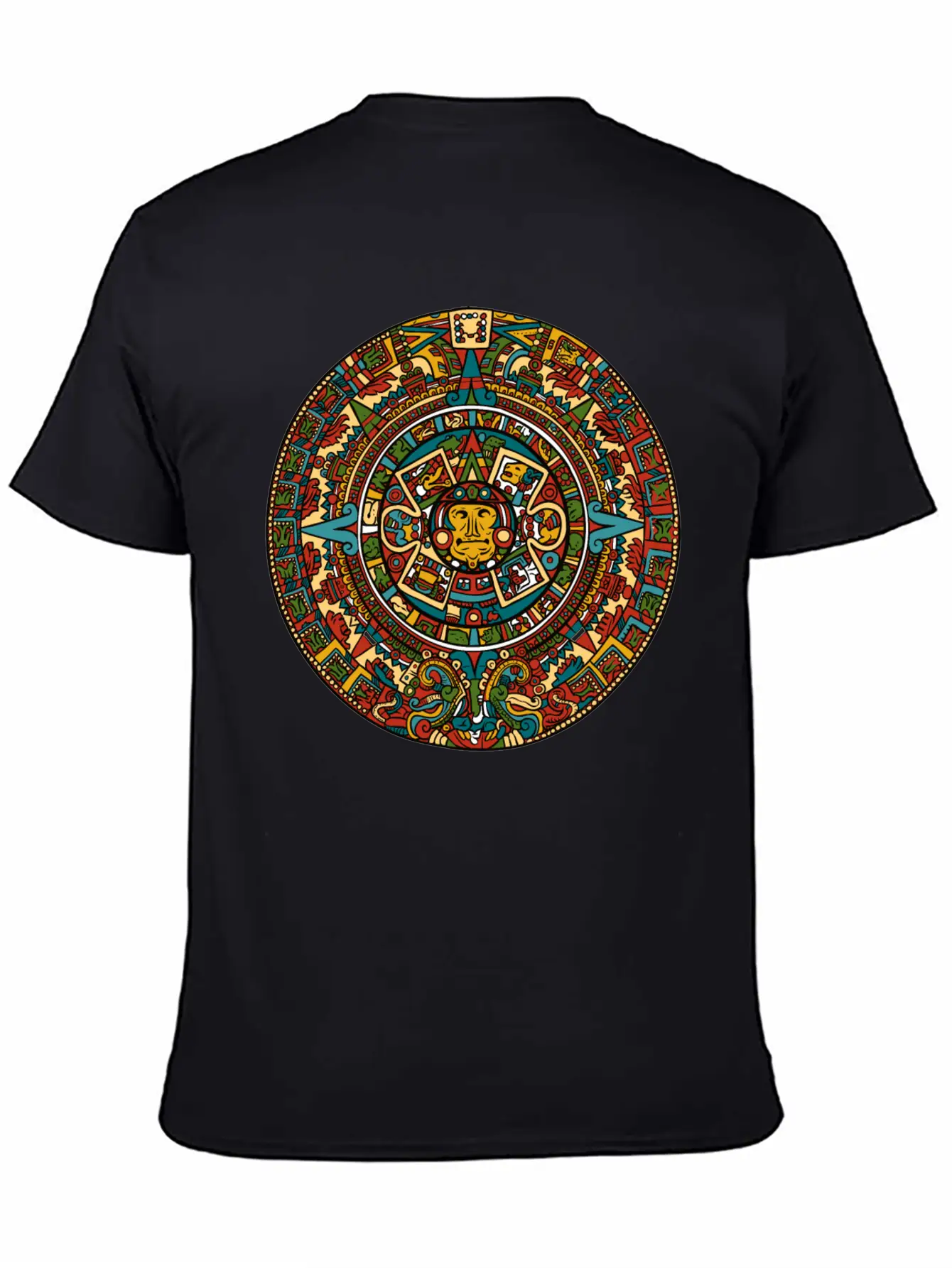 THE MAYA FACE WITH MANDALA Basic Graphic T-Shirt – Daily Comfort In Soft Cotton