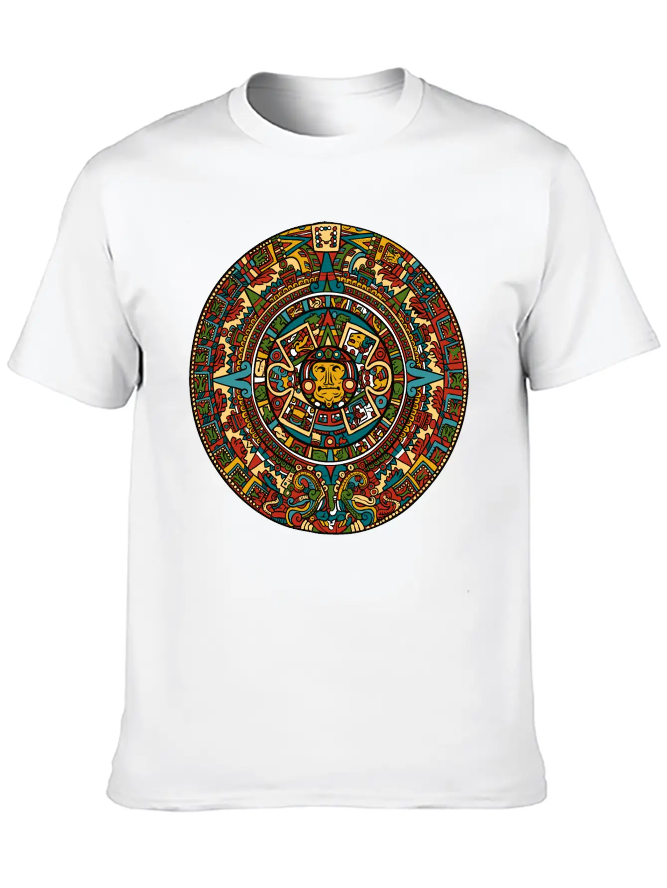 THE MAYA FACE WITH MANDALA Basic Graphic T-Shirt – Daily Comfort In Soft Cotton