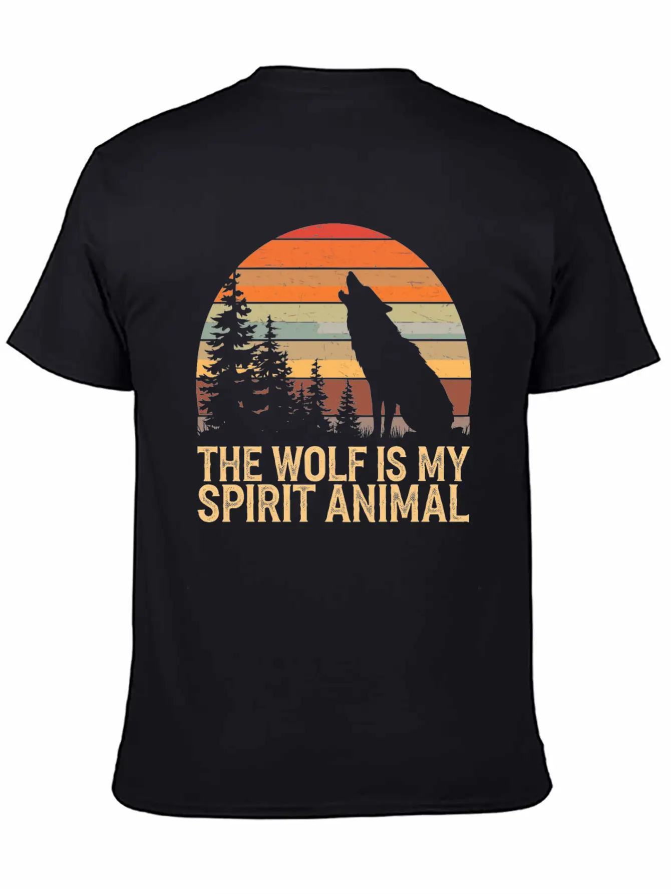 The Wolf Is My Spirit Animal Howling Wolf Stylish Everyday T-Shirt – Unisex Basic Cotton Tee