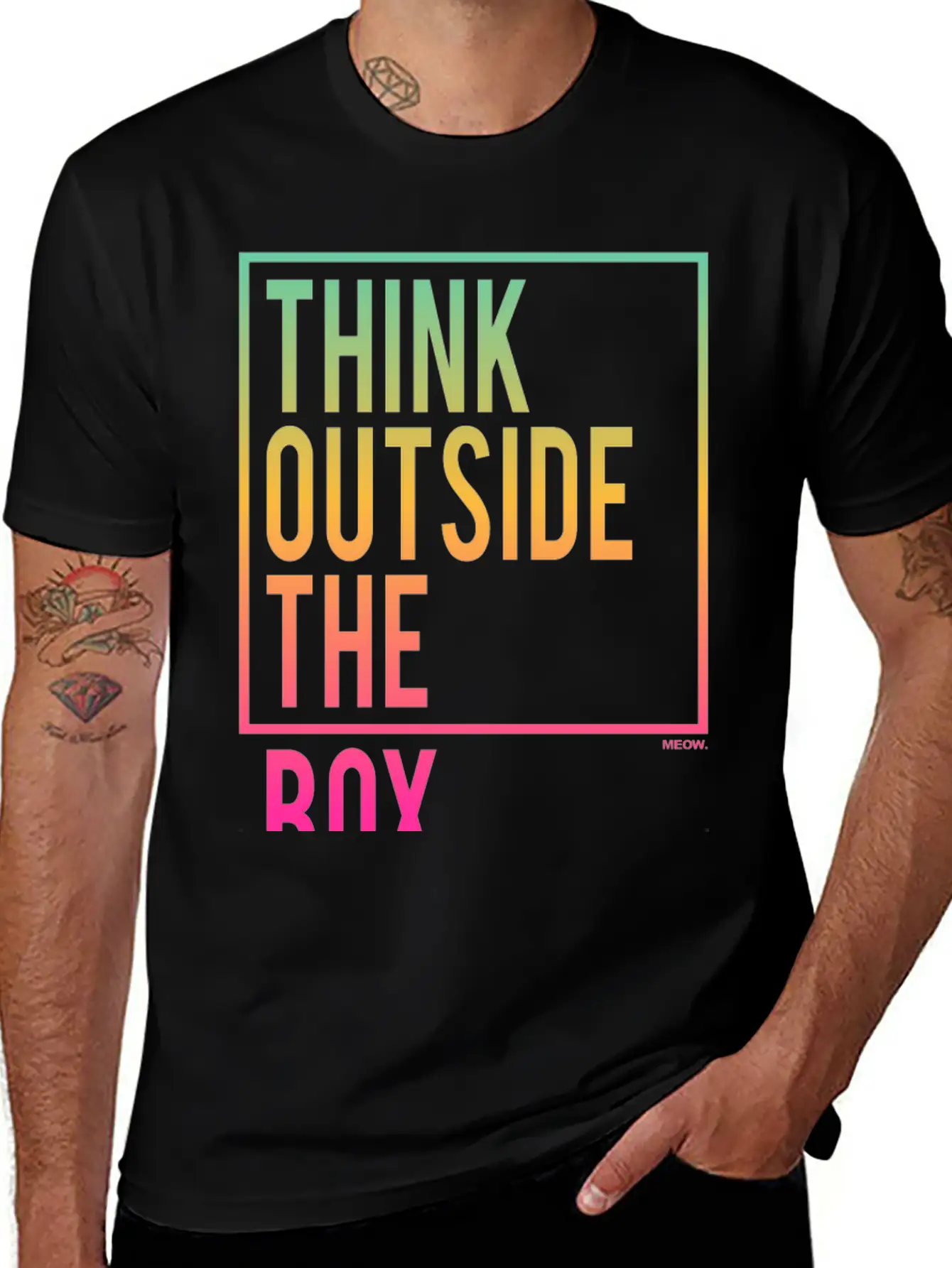 Think Outside The Box Stylish Everyday T-Shirt – Unisex Basic Cotton Tee