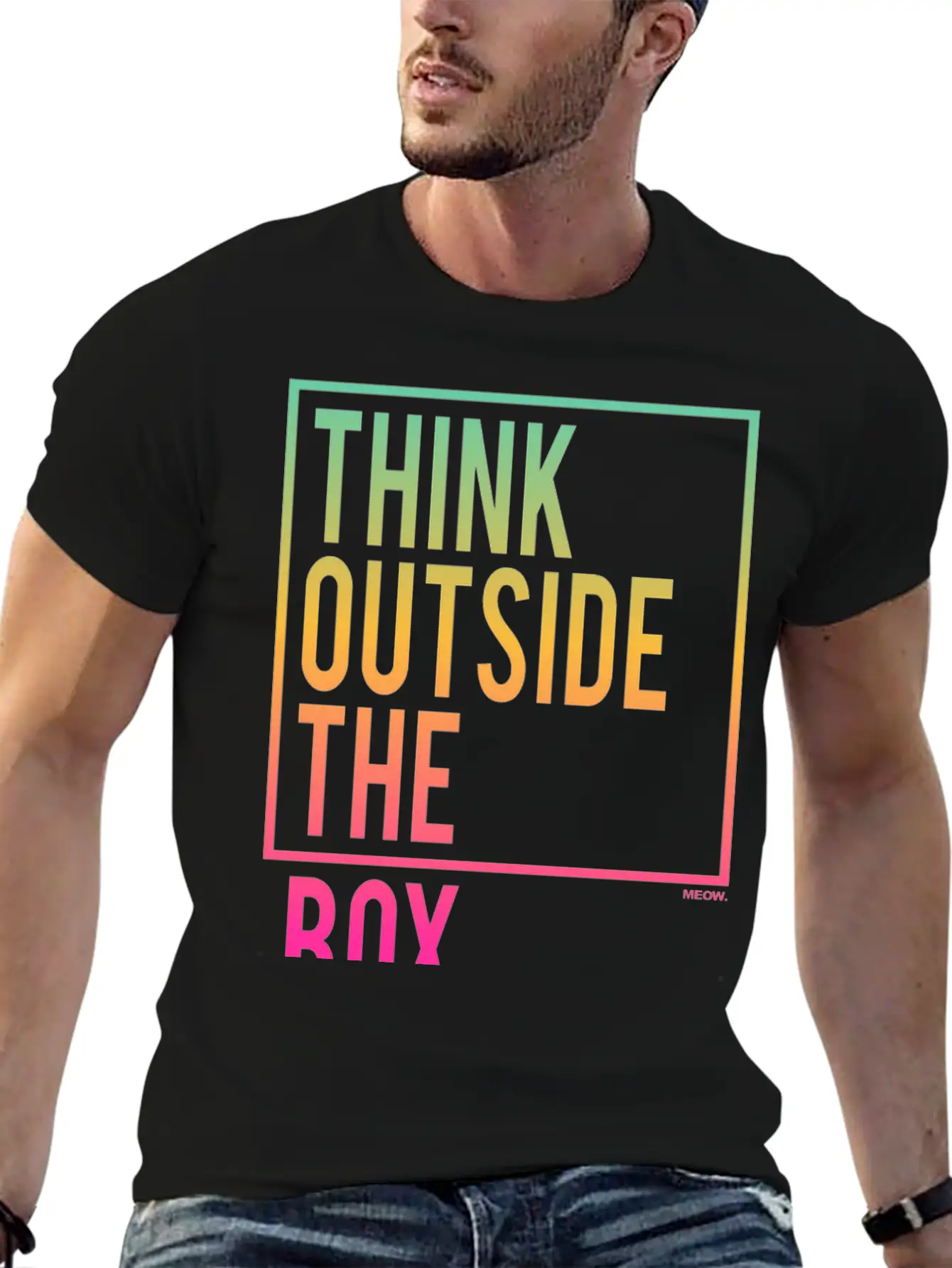 Think Outside The Box Stylish Everyday T-Shirt – Unisex Basic Cotton Tee