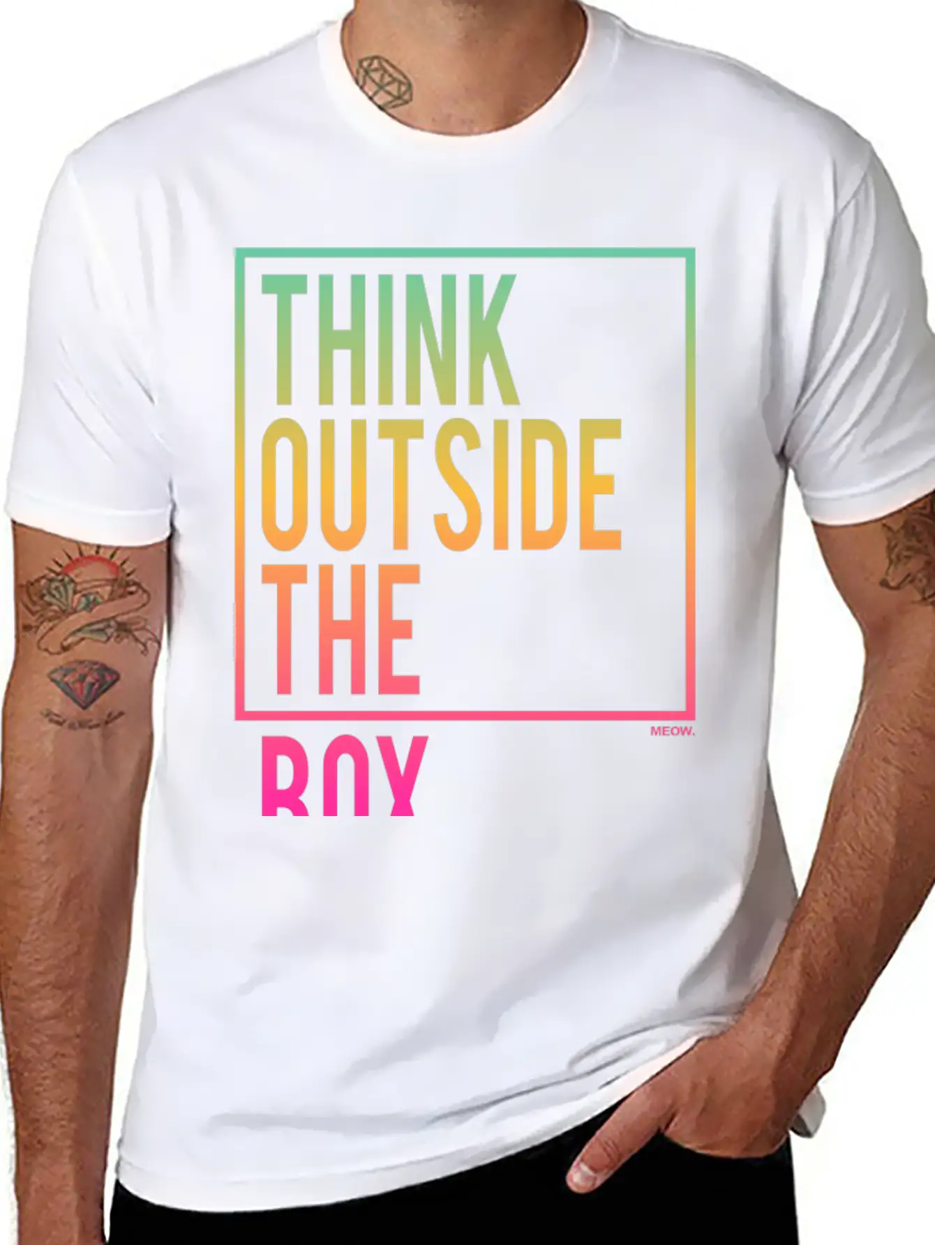 Think Outside The Box Stylish Everyday T-Shirt – Unisex Basic Cotton Tee