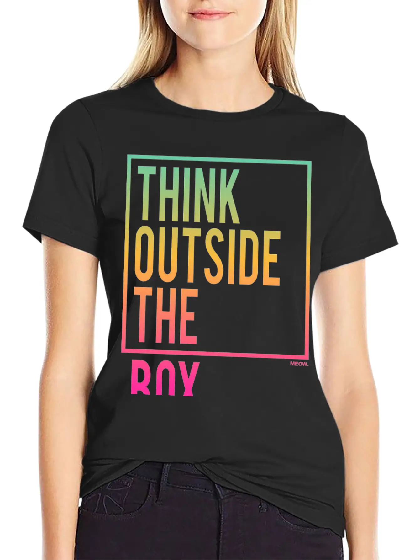 Think Outside The Box Stylish Everyday T-Shirt – Unisex Basic Cotton Tee