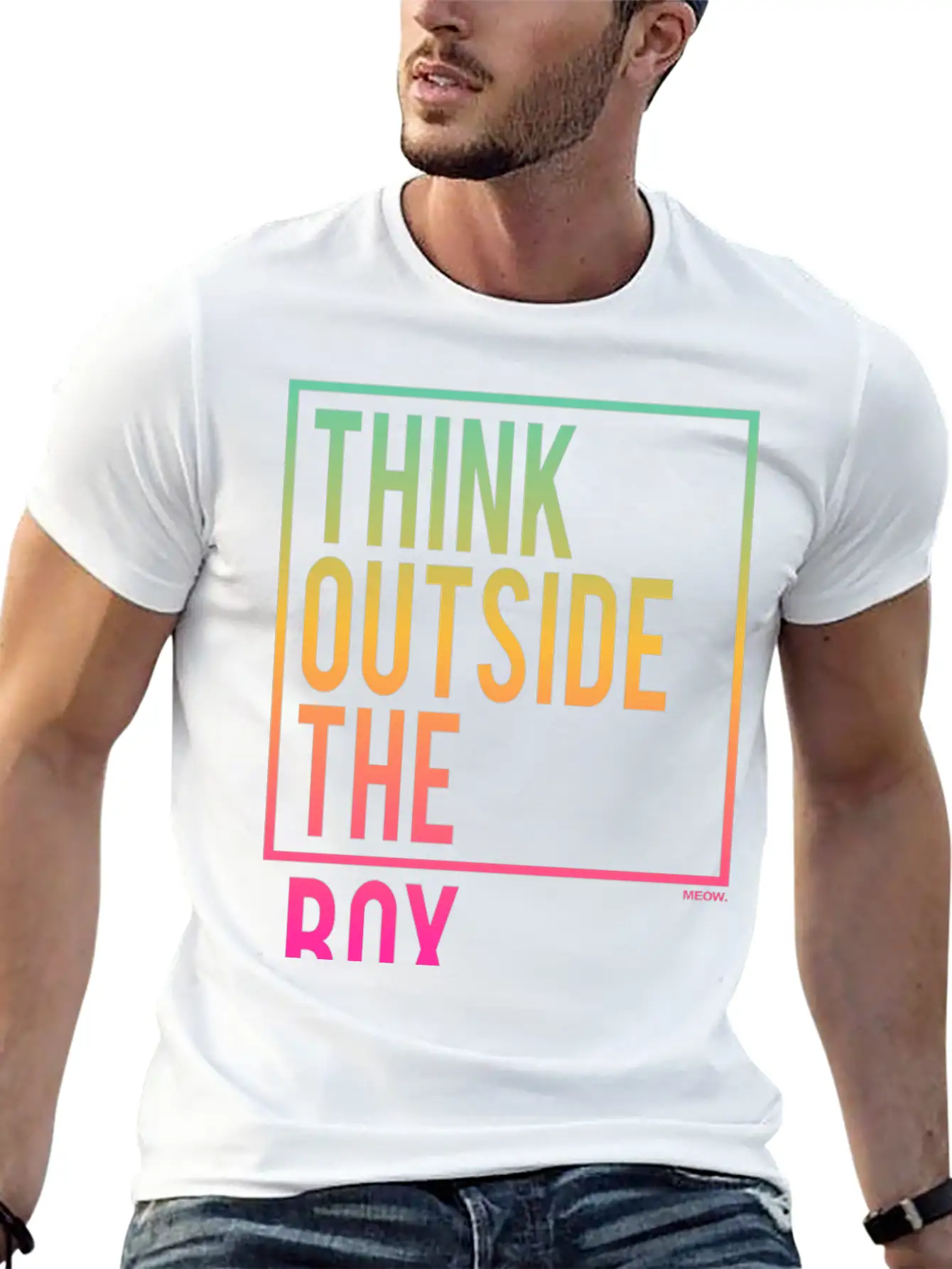Think Outside The Box Stylish Everyday T-Shirt – Unisex Basic Cotton Tee