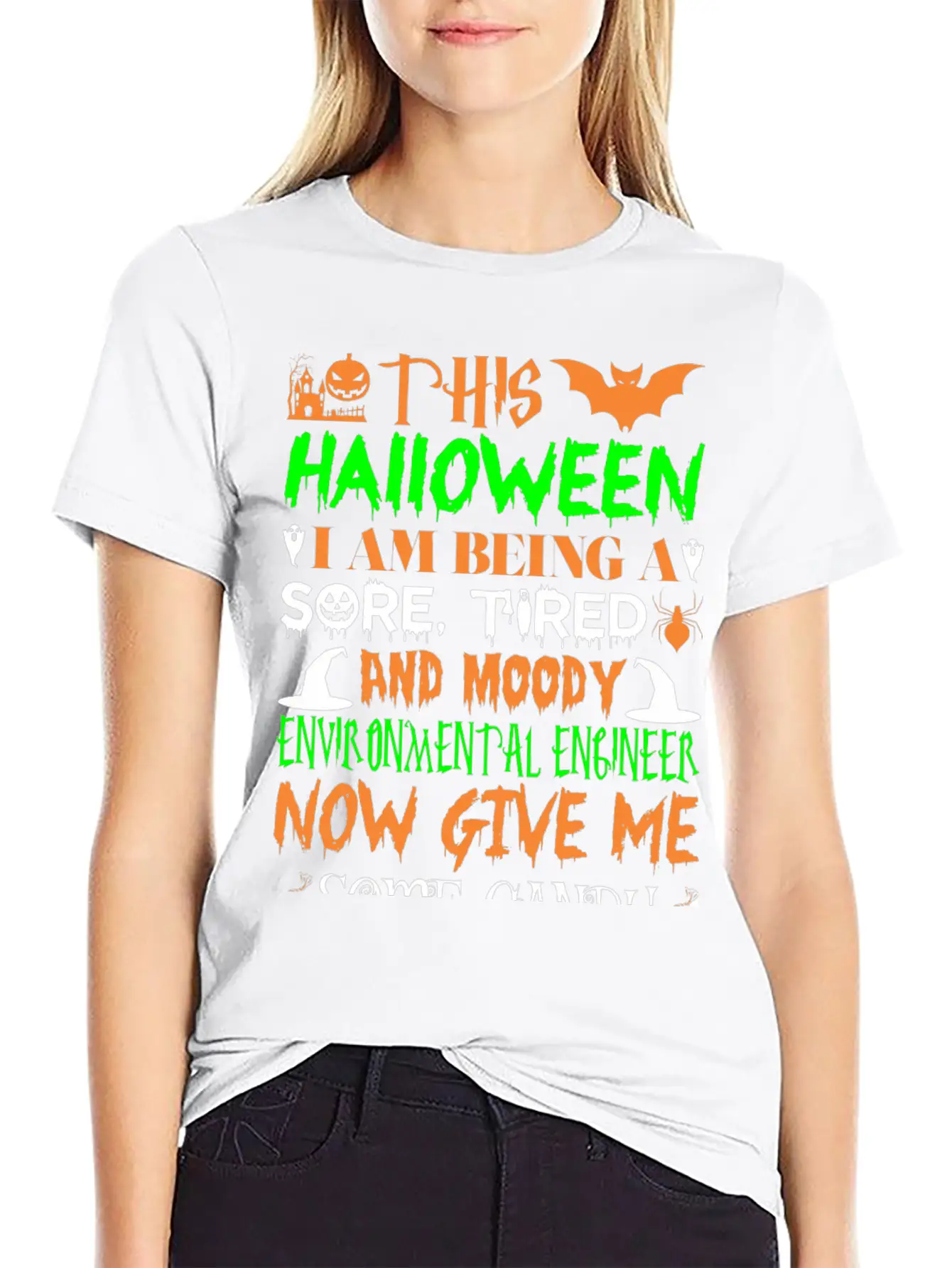 This Halloween Tired Moody Environment Engin Candy Simple Everyday Graphic Tee – Lightweight Summer Wear