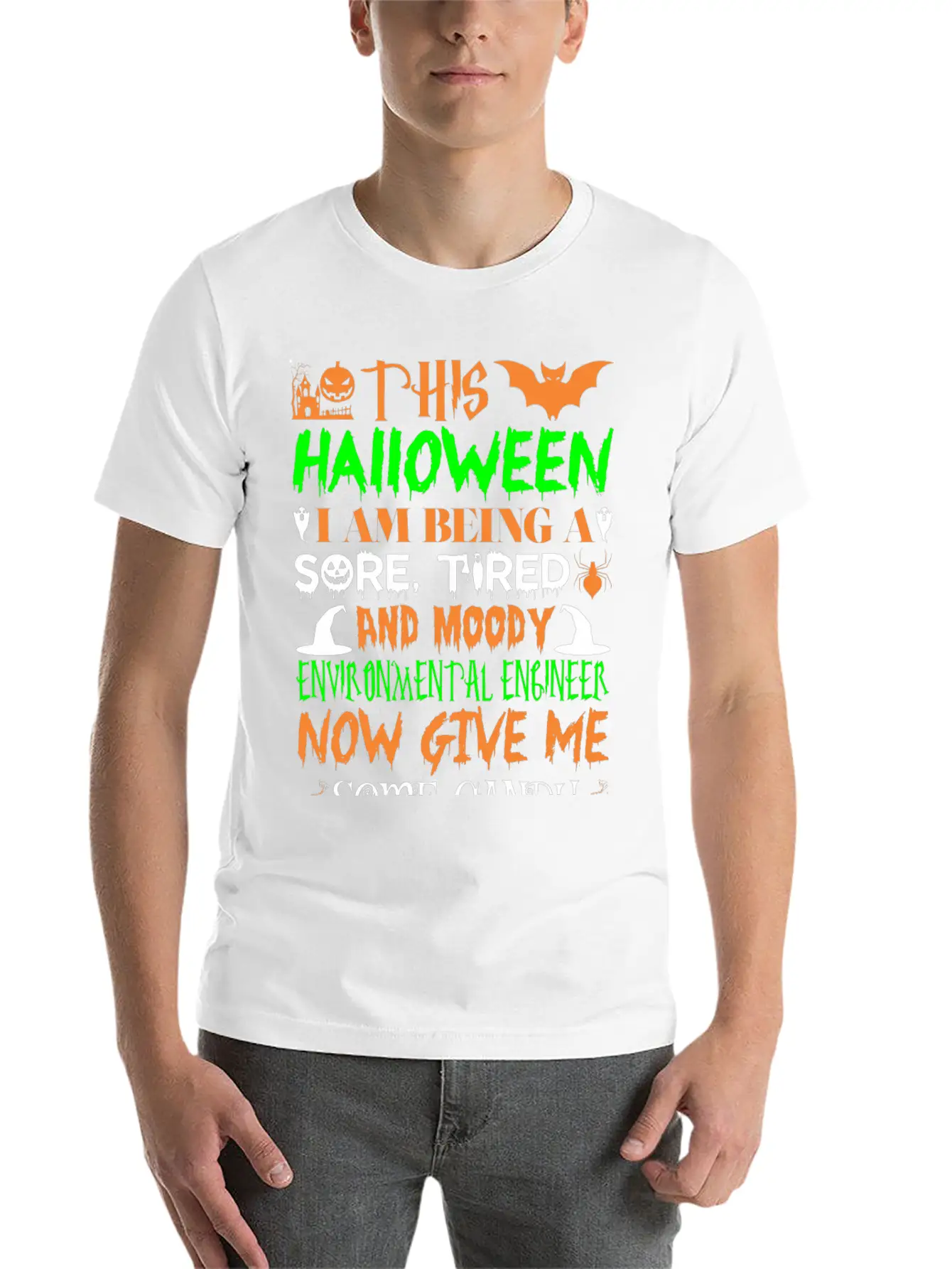 This Halloween Tired Moody Environment Engin Candy Simple Everyday Graphic Tee – Lightweight Summer Wear