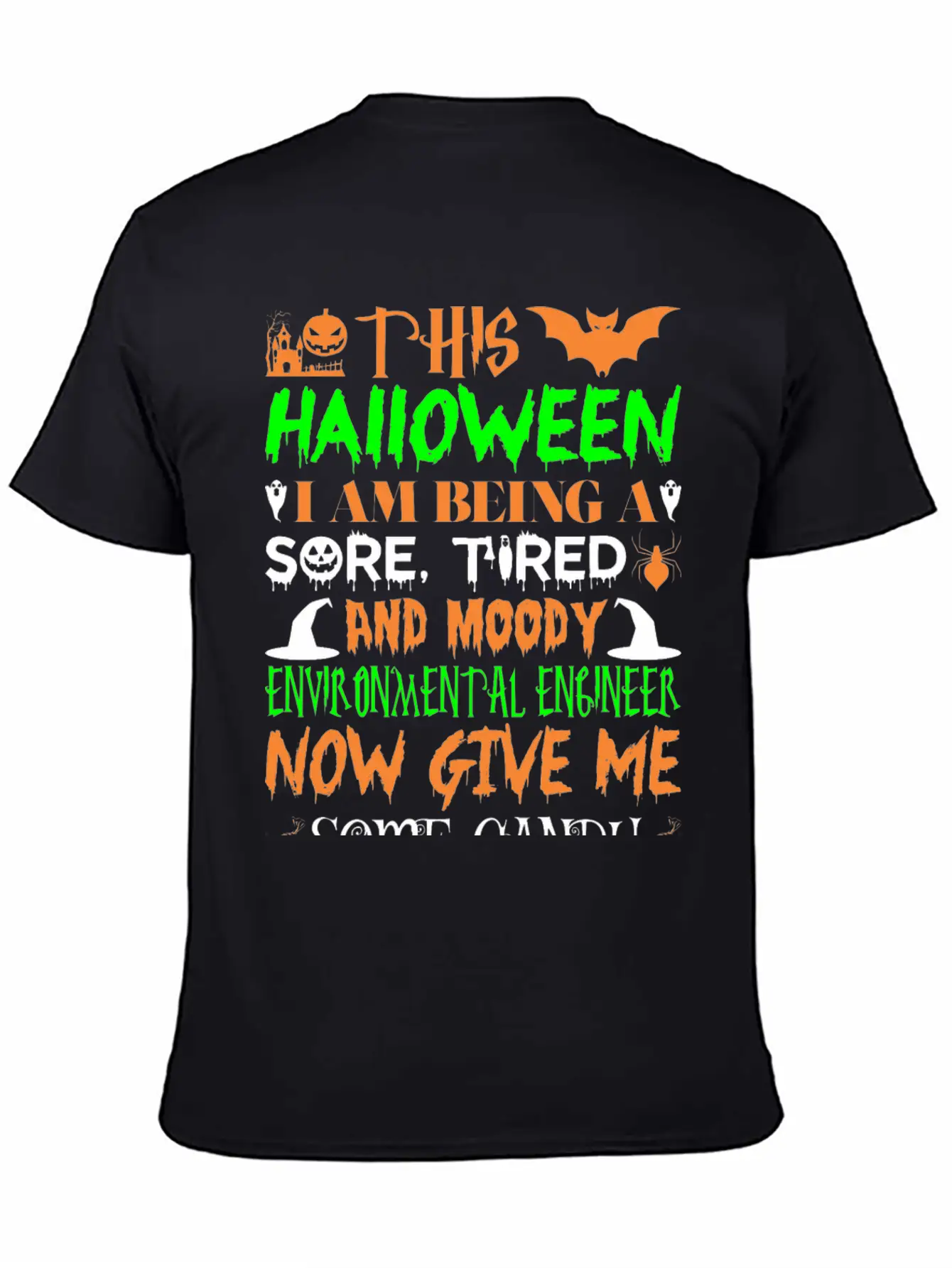 This Halloween Tired Moody Environment Engin Candy Simple Everyday Graphic Tee – Lightweight Summer Wear