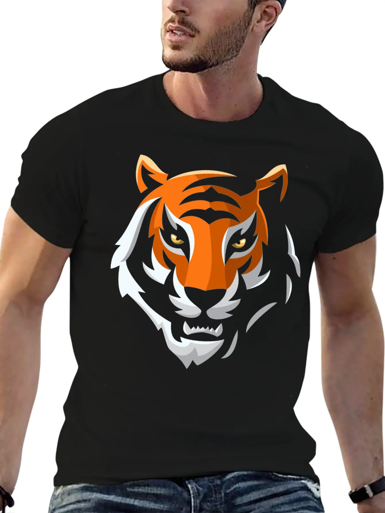 Tiger Hear, Tiger Logo, Mascot Basic Graphic T-Shirt – Daily Comfort In Soft Cotton