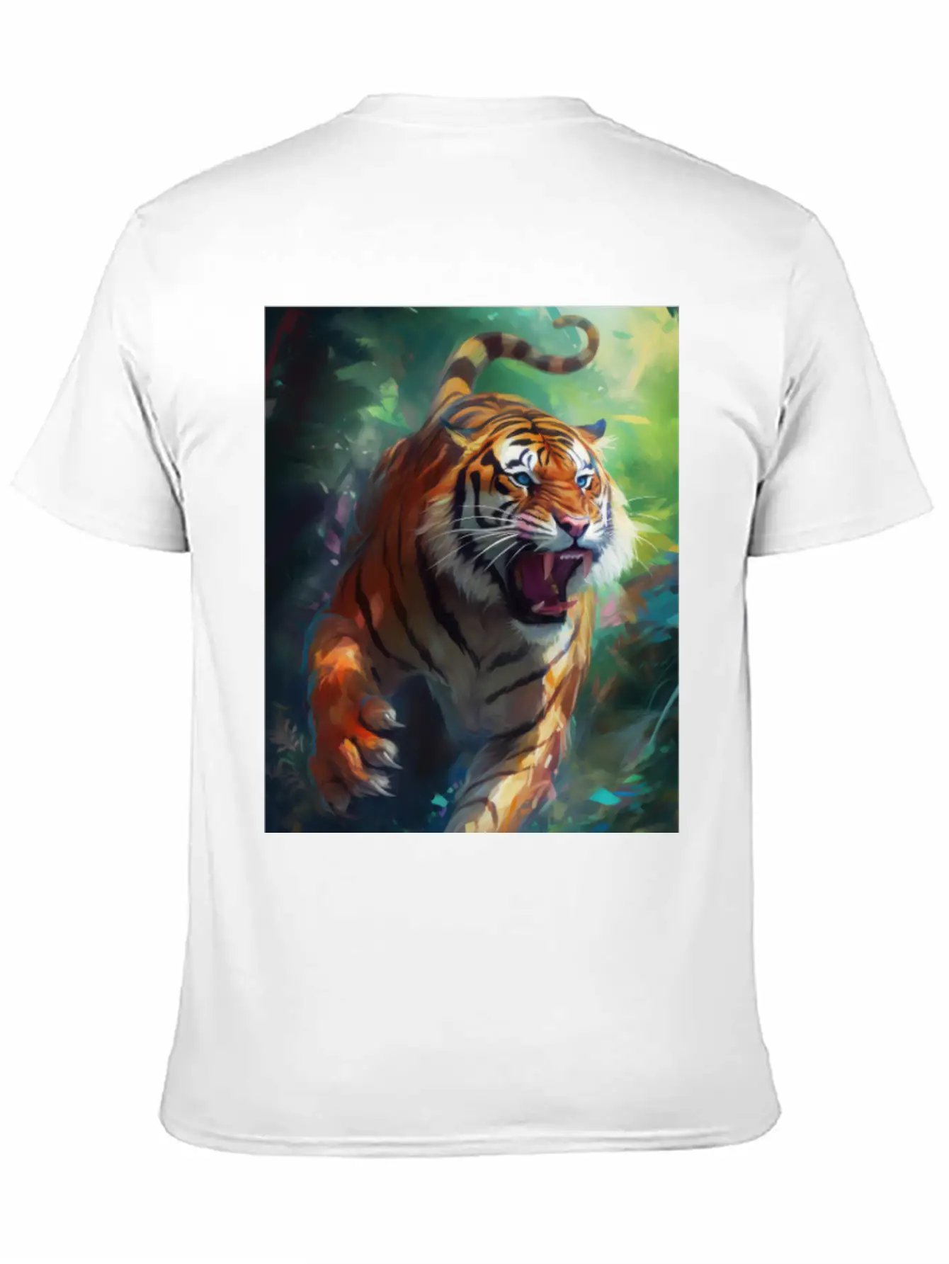 Tiger In Action Stylish Everyday T-Shirt – Unisex Basic Cotton Tee