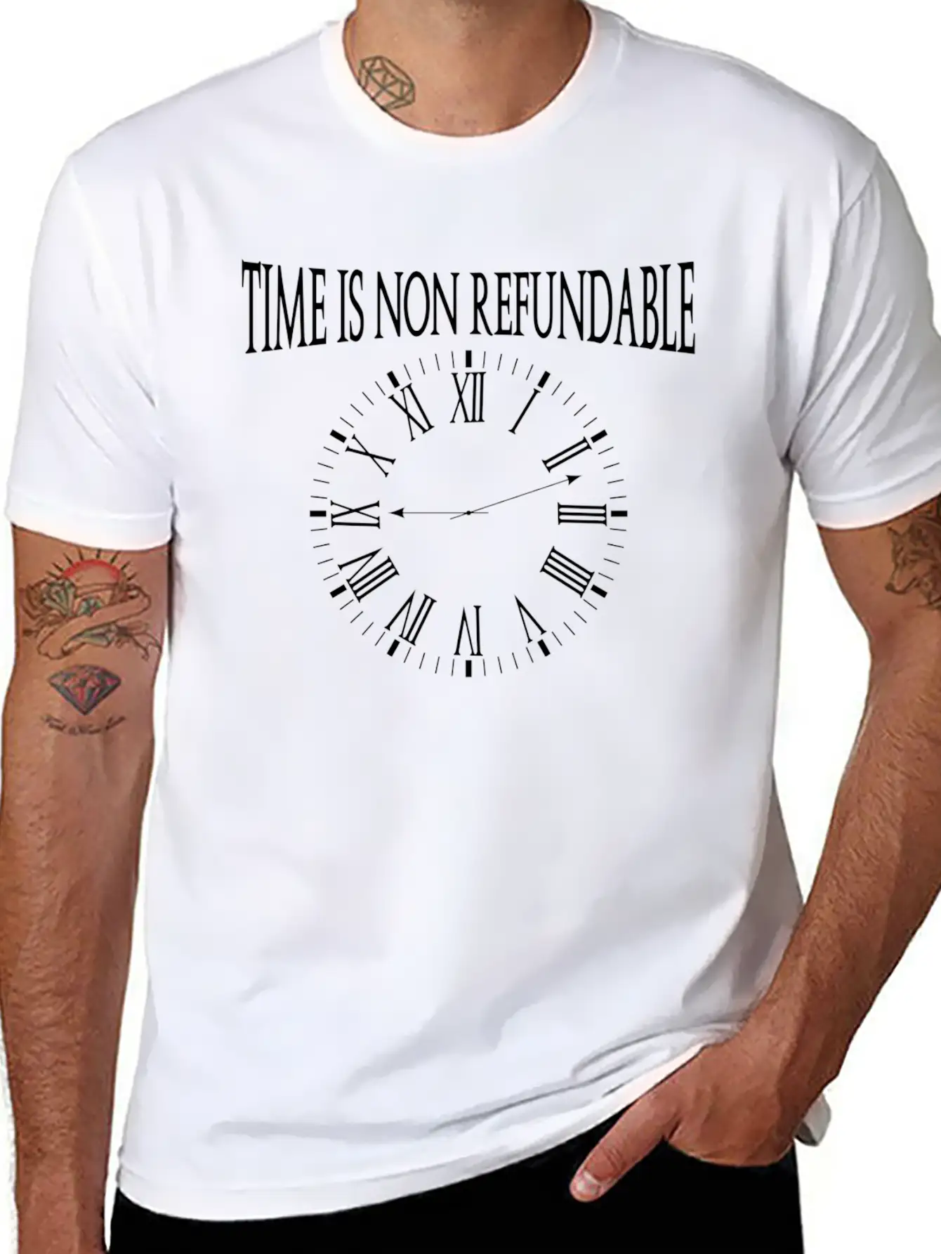 Time Is Non Refundable Design Future Stylish Everyday T-Shirt – Unisex Basic Cotton Tee