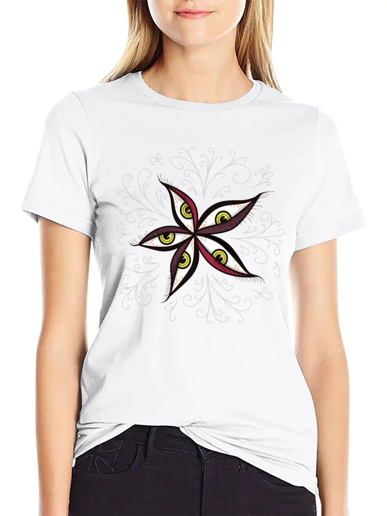 Tired Green Eyes Flower Stylish Everyday T-Shirt – Unisex Basic Cotton Tee