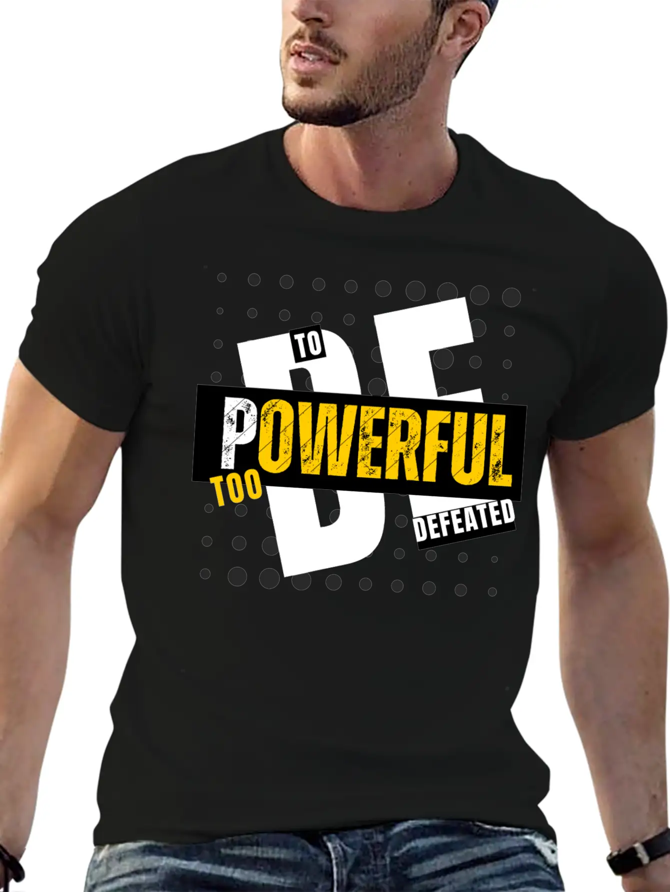 Too Powerful To Be Defeated Basic Graphic T-Shirt – Daily Comfort In Soft Cotton