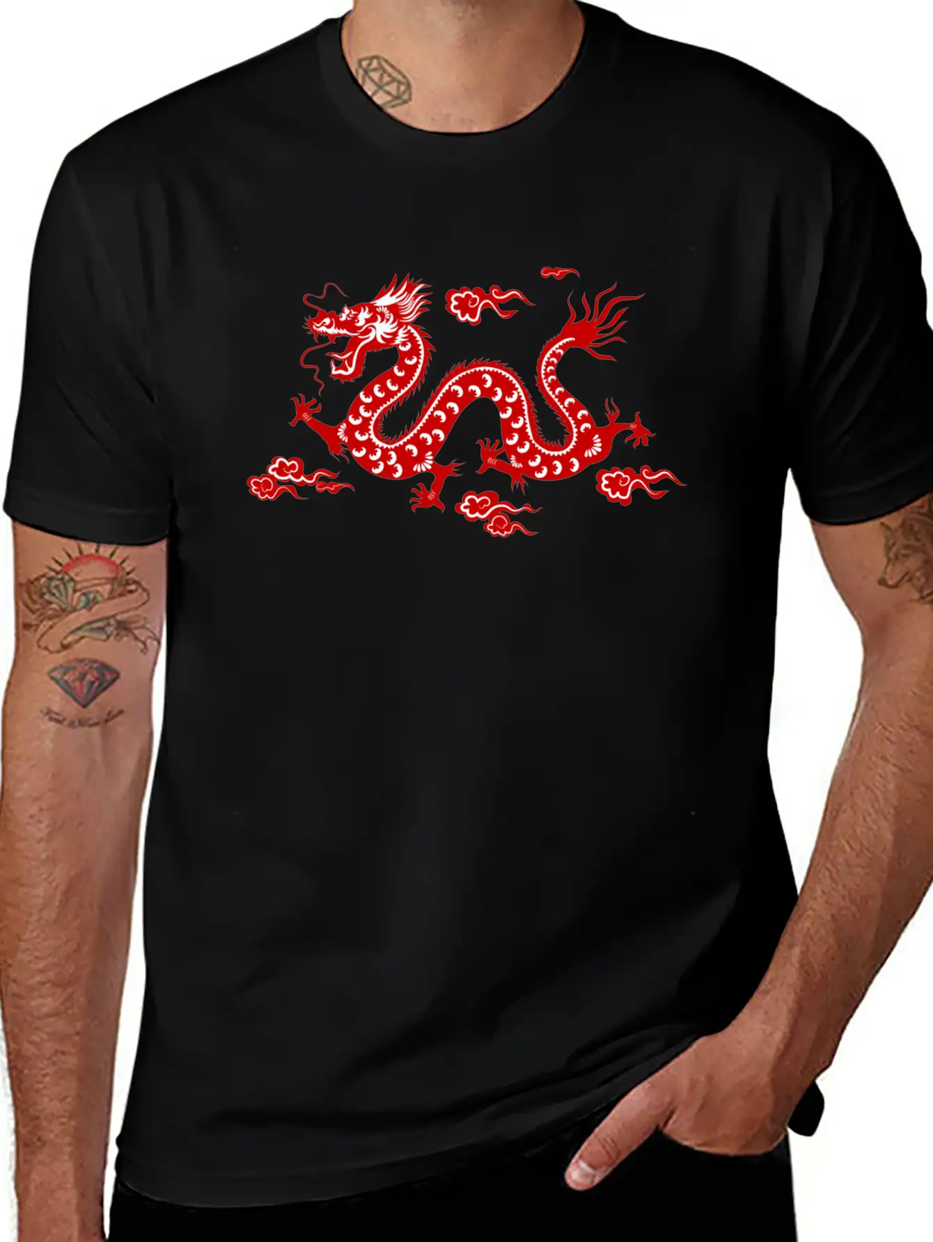 Traditional China Dragon Stylish Everyday T-Shirt – Unisex Basic Cotton Tee