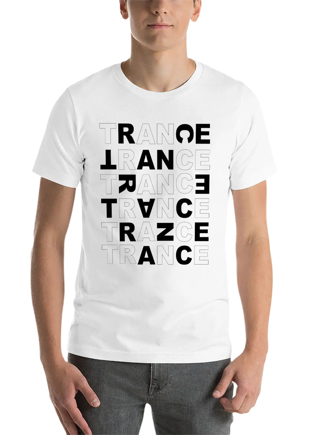 Trance - Cross Letters Basic Graphic T-Shirt – Daily Comfort In Soft Cotton