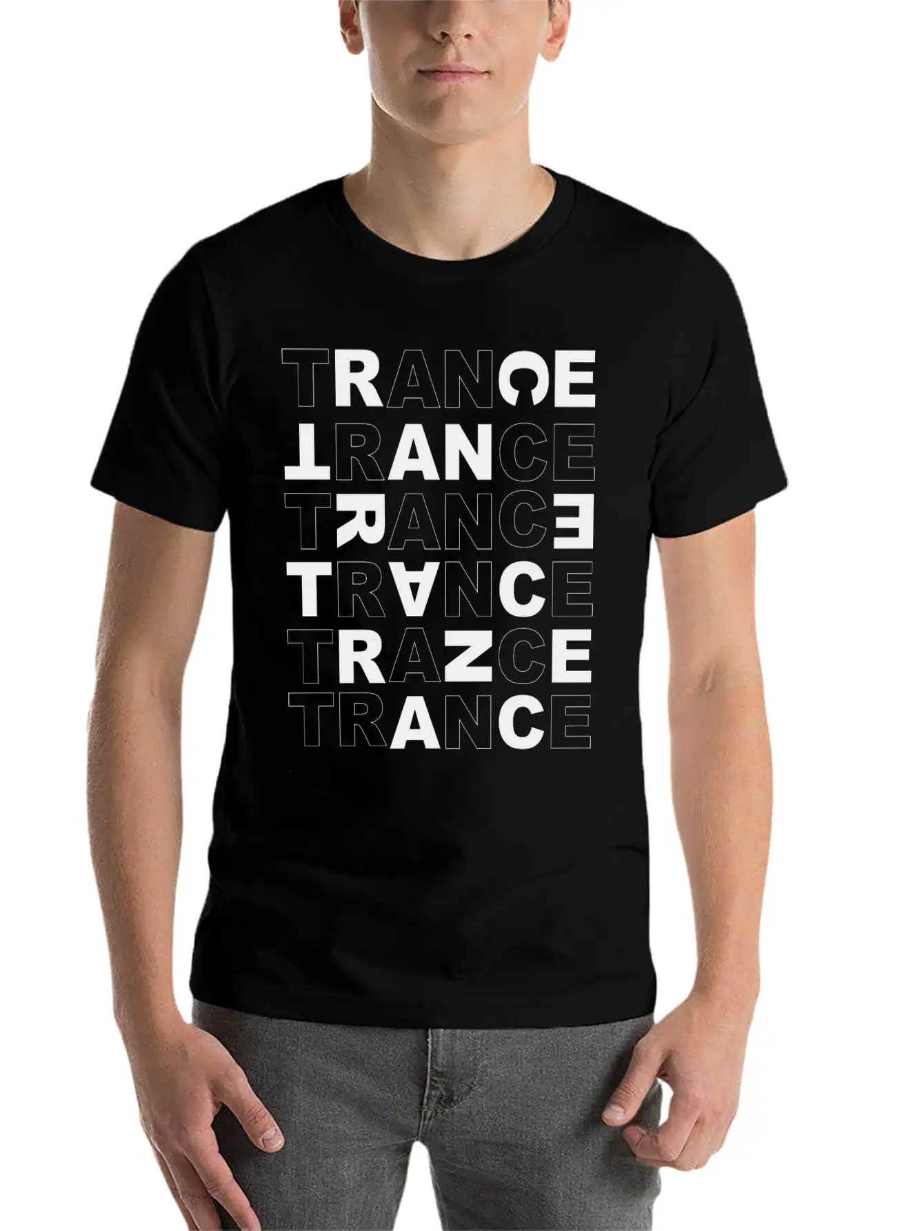 Trance - Cross Letters Basic Graphic T-Shirt – Daily Comfort In Soft Cotton