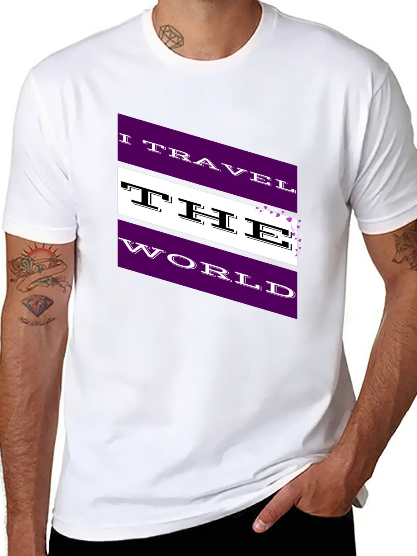 Travel - I Travel The World Basic Graphic T-Shirt – Daily Comfort In Soft Cotton