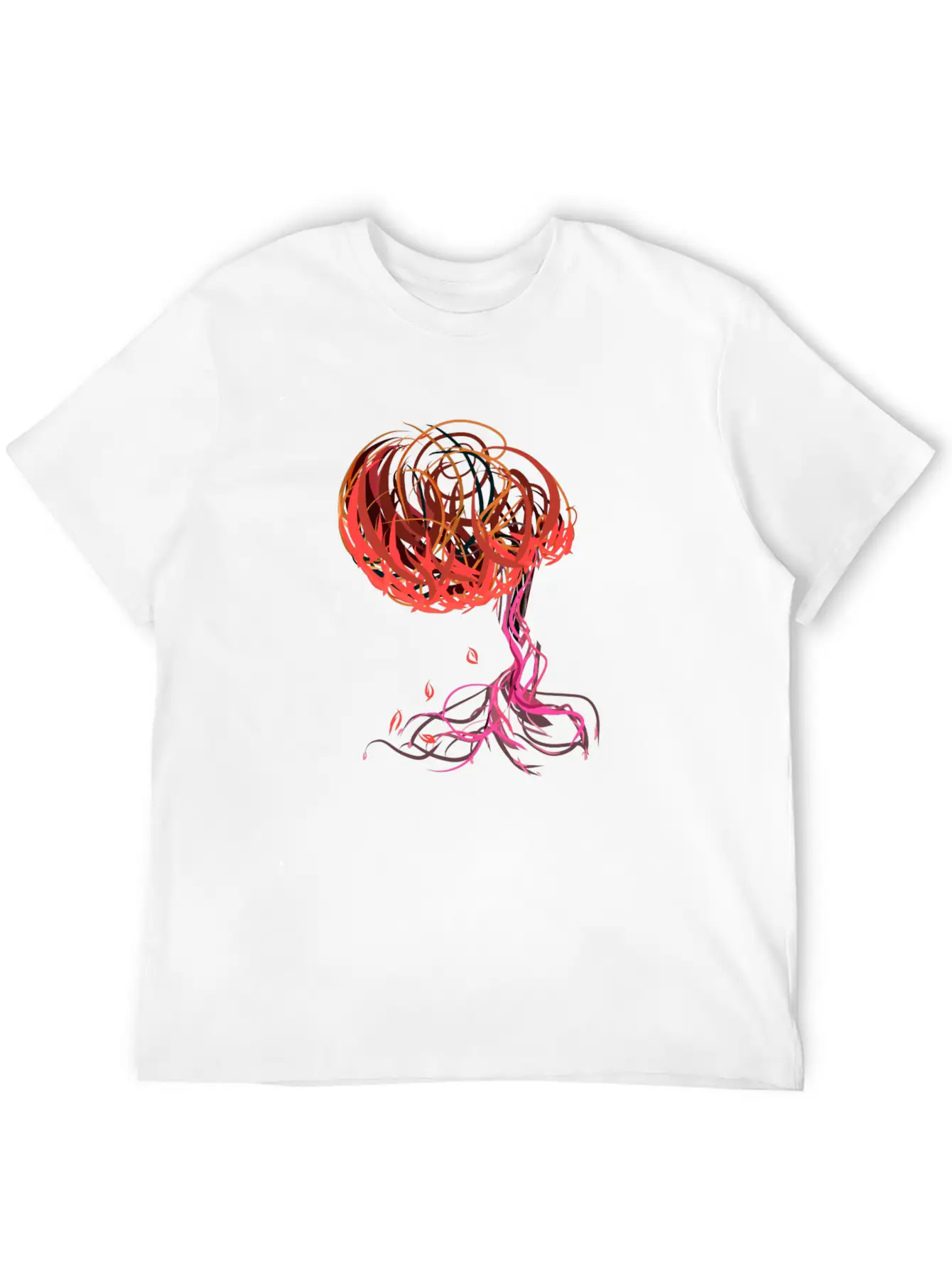 Tree Nature Autumn Symbol Leaves Abstract Breathable Graphic T-Shirt – Perfect For Casual Days