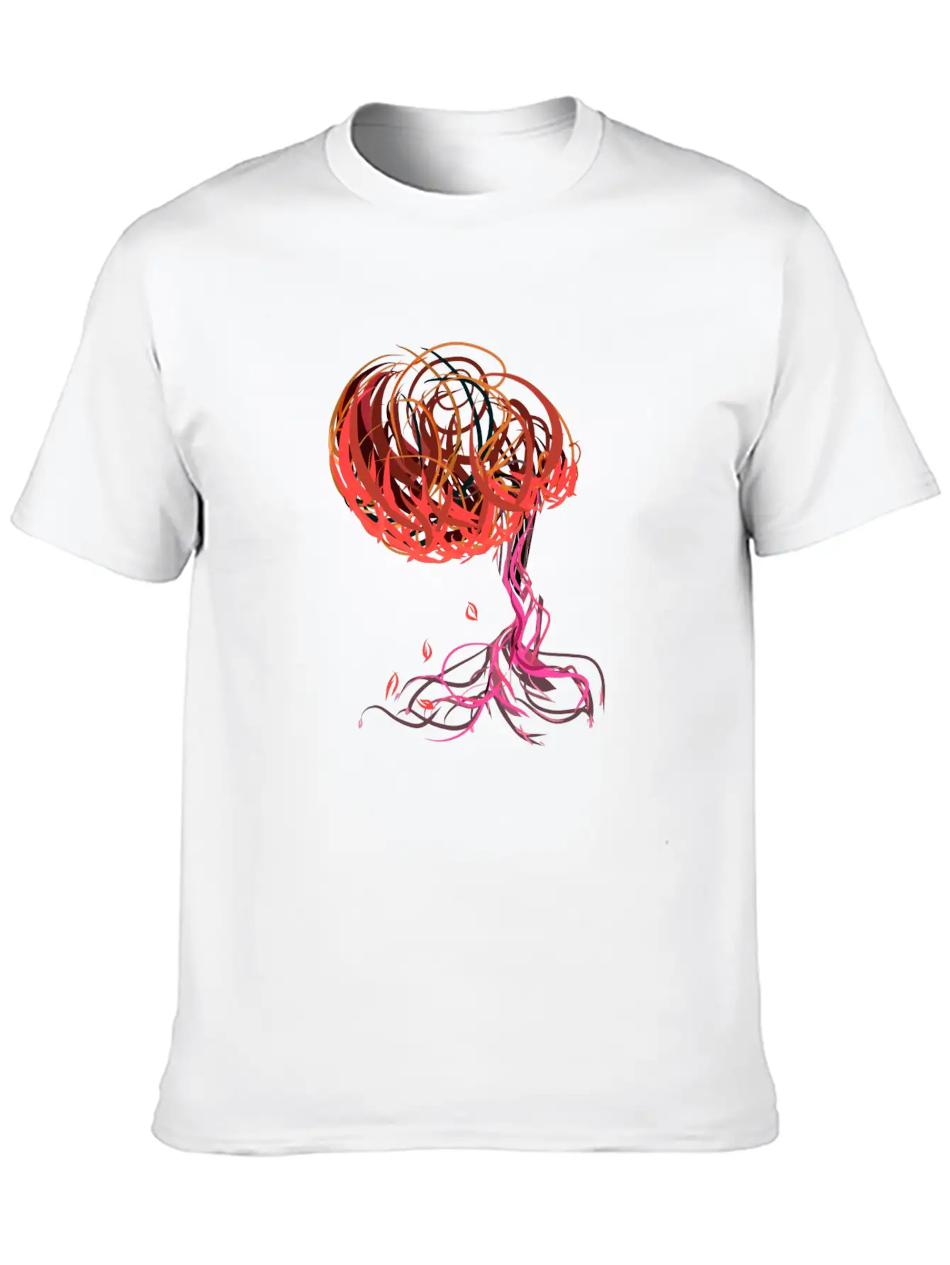 Tree Nature Autumn Symbol Leaves Abstract Breathable Graphic T-Shirt – Perfect For Casual Days