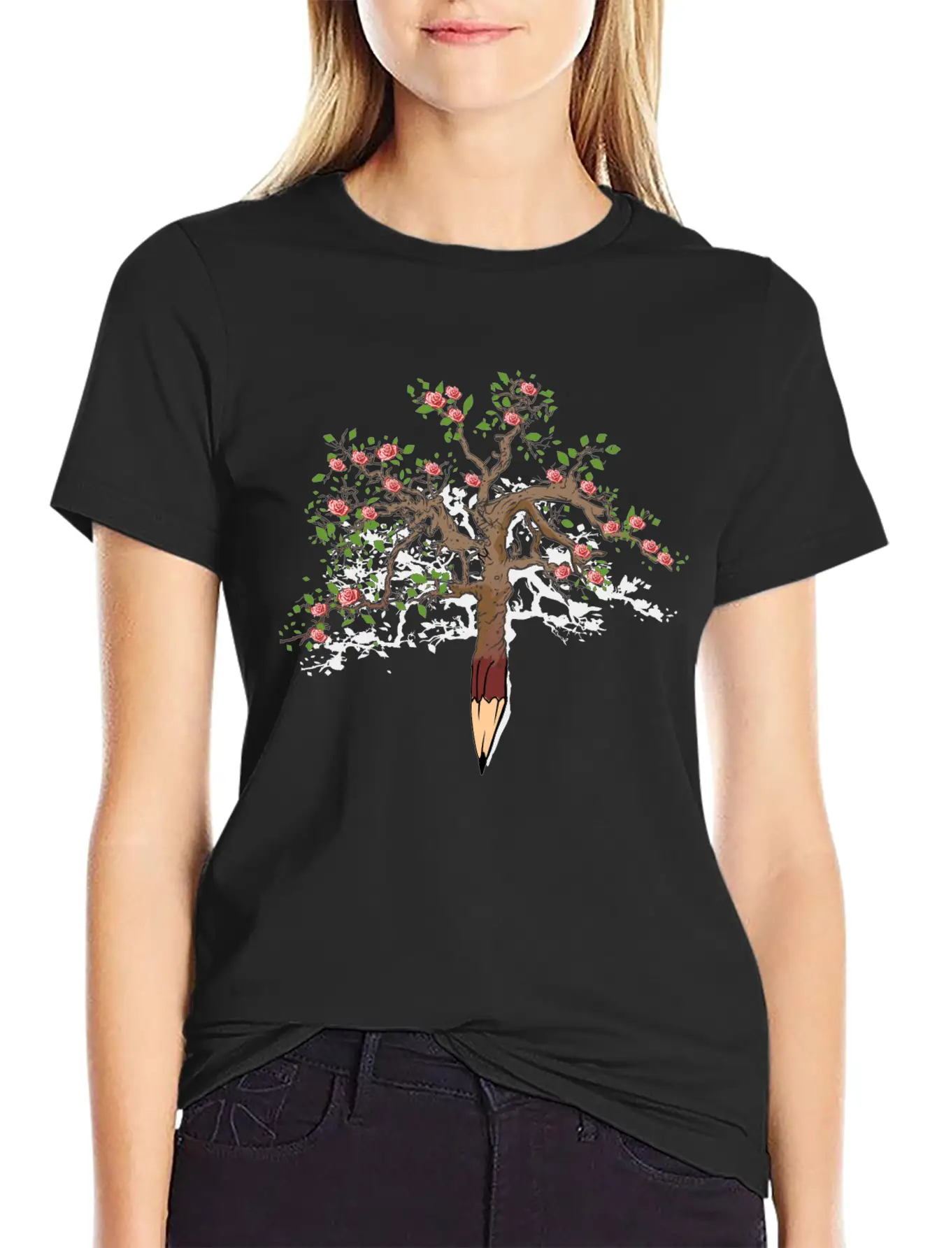 Tree Pencil Stylish Everyday T-Shirt – Unisex Basic Cotton Tee