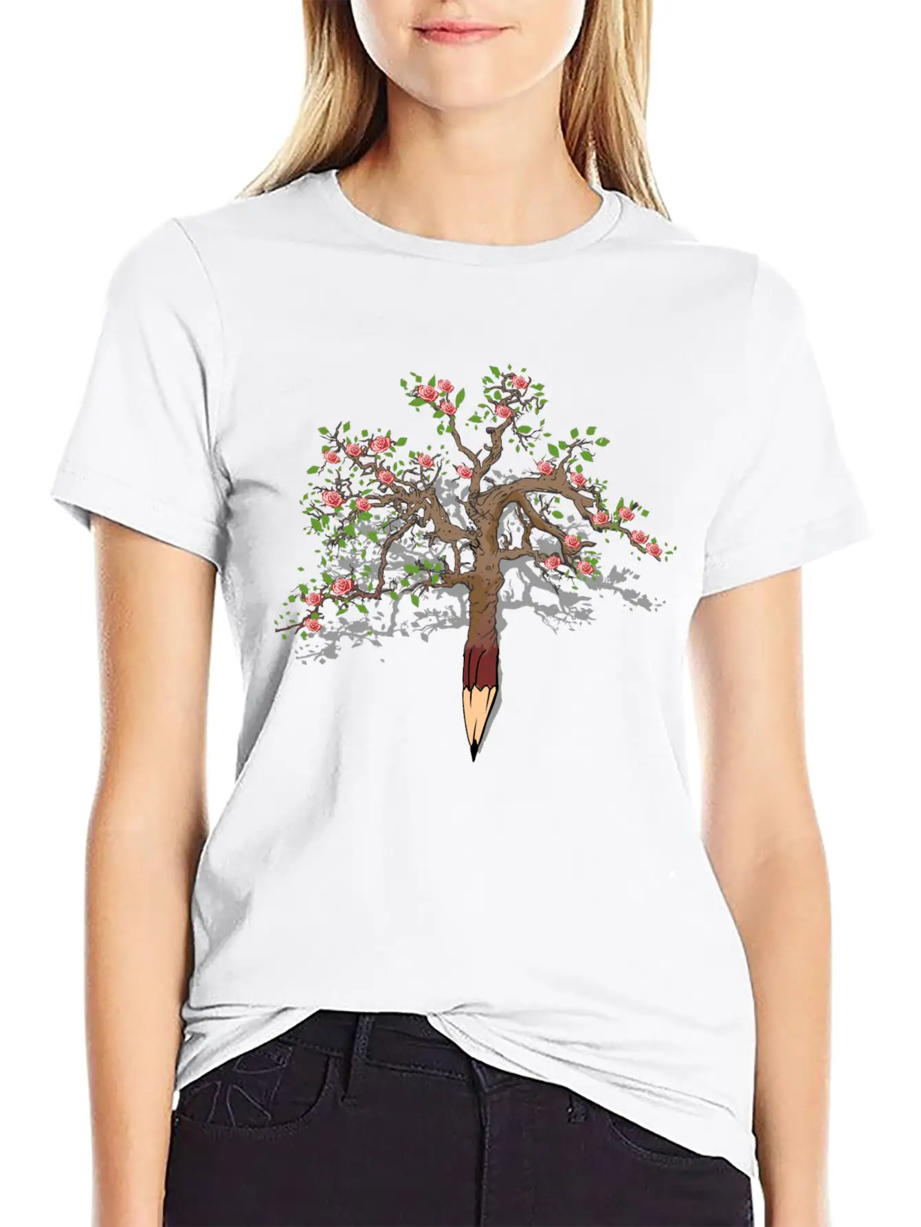 Tree Pencil Stylish Everyday T-Shirt – Unisex Basic Cotton Tee
