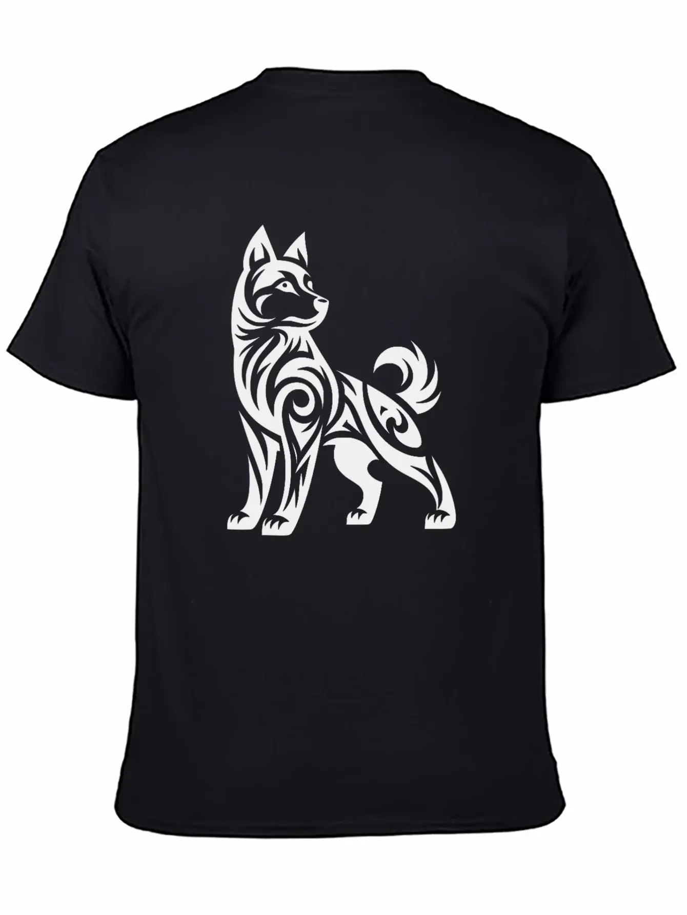 Tribal Husky With Mystical Charisma Basic Graphic T-Shirt – Daily Comfort In Soft Cotton