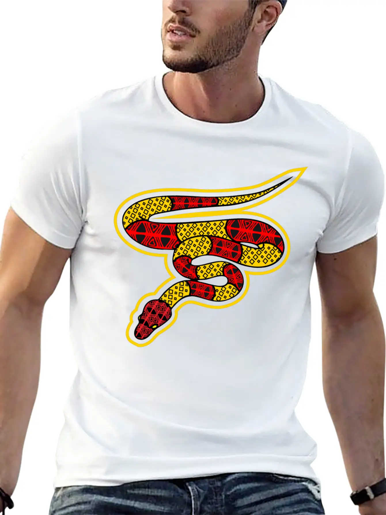 Tribal Snake Stylish Everyday T-Shirt – Unisex Basic Cotton Tee