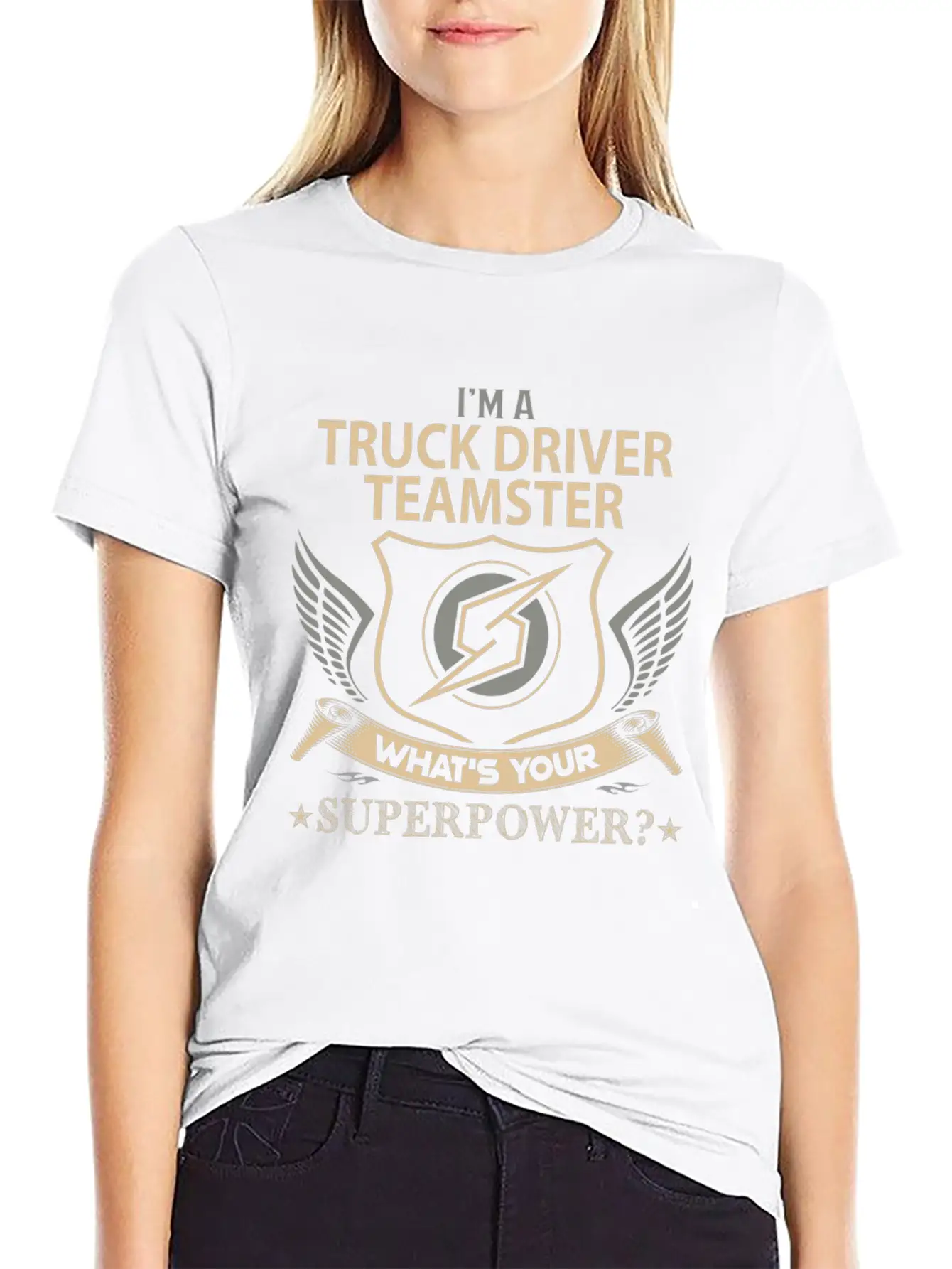 Truck Driver Teamster T Shirt - Superpower Job Gif Stylish Everyday T-Shirt – Unisex Basic Cotton Tee