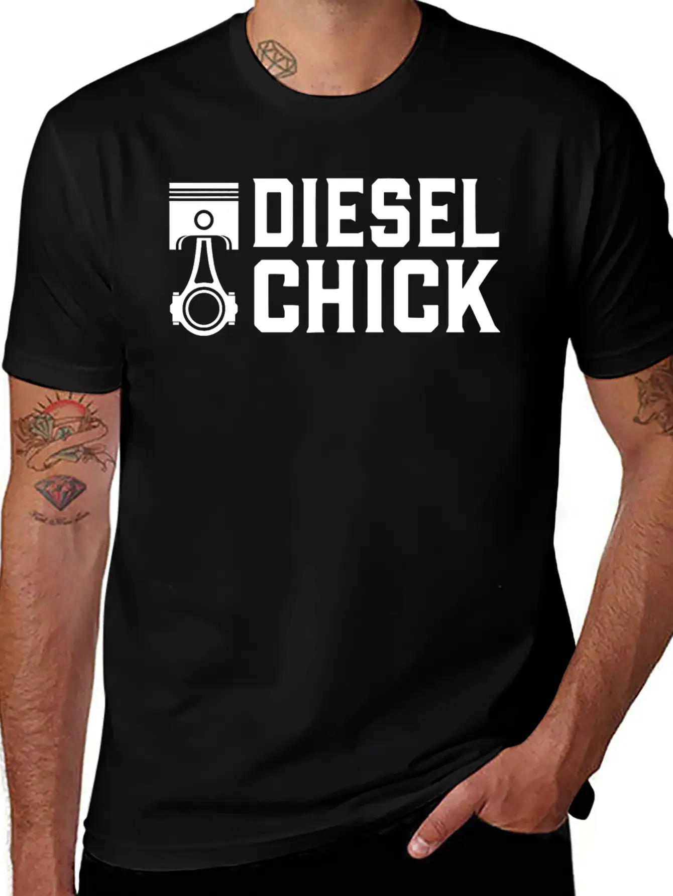 Trucker Diesel Chick Female Truck Driver T Shirt Stylish Everyday T-Shirt – Unisex Basic Cotton Tee