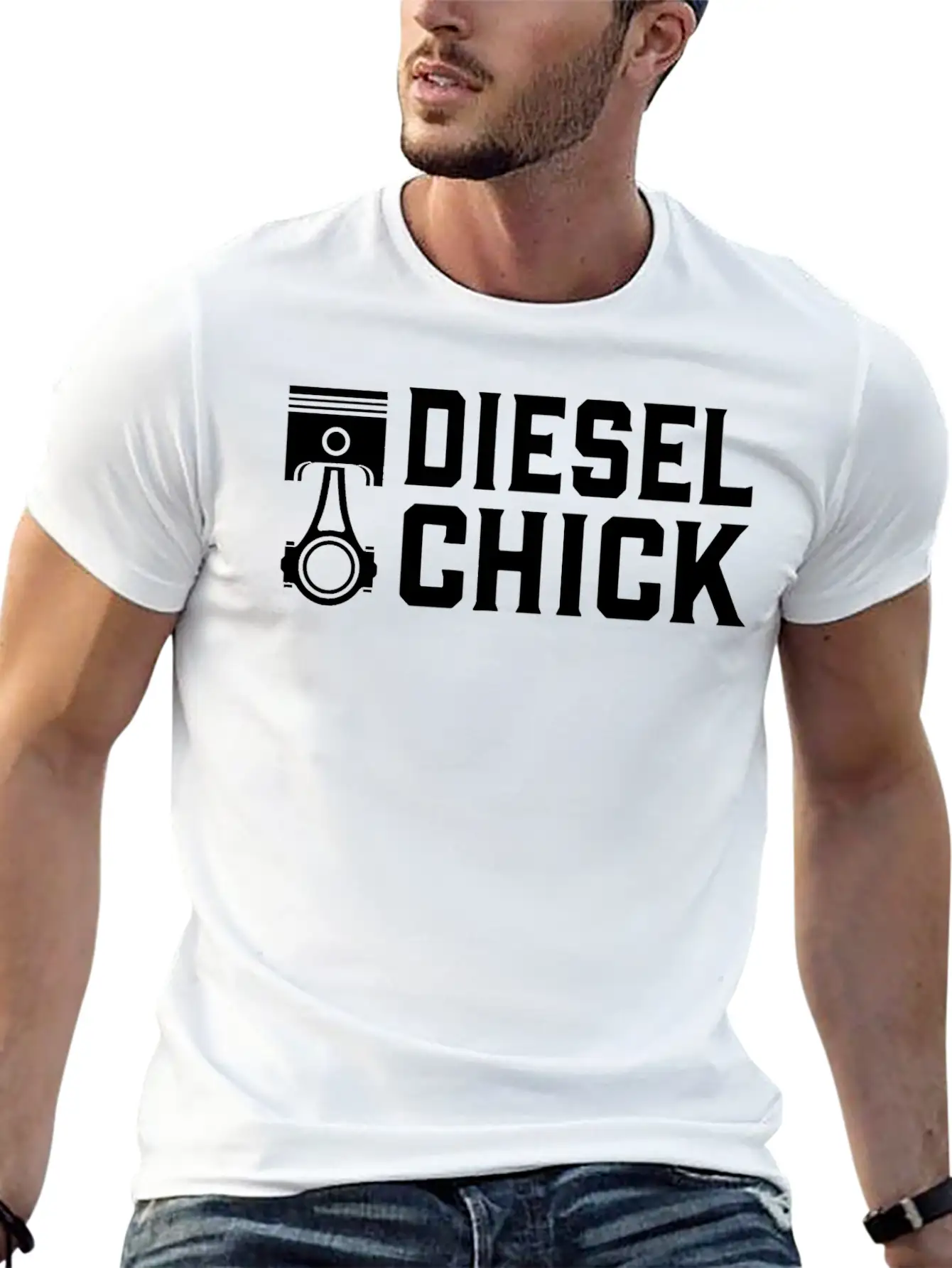 Trucker Diesel Chick Female Truck Driver T Shirt Stylish Everyday T-Shirt – Unisex Basic Cotton Tee