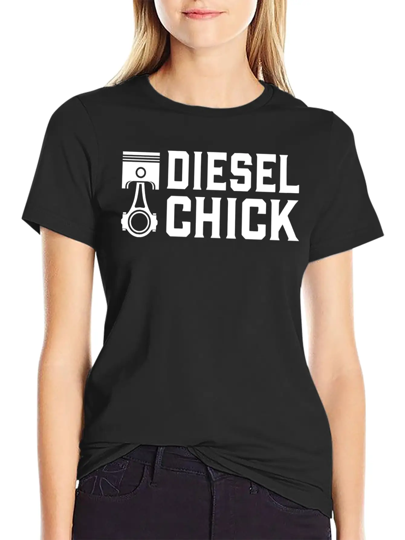 Trucker Diesel Chick Female Truck Driver T Shirt Stylish Everyday T-Shirt – Unisex Basic Cotton Tee