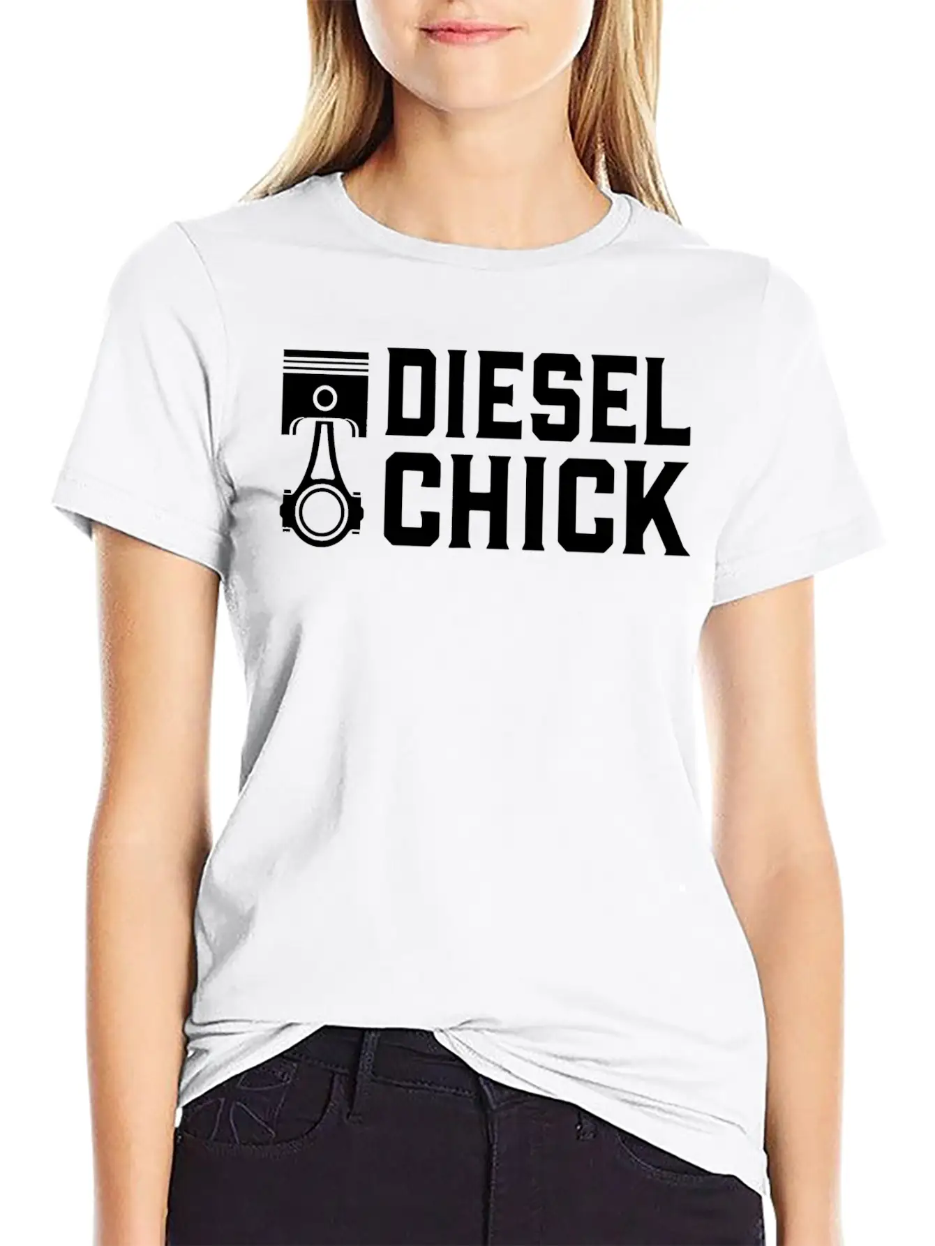Trucker Diesel Chick Female Truck Driver T Shirt Stylish Everyday T-Shirt – Unisex Basic Cotton Tee