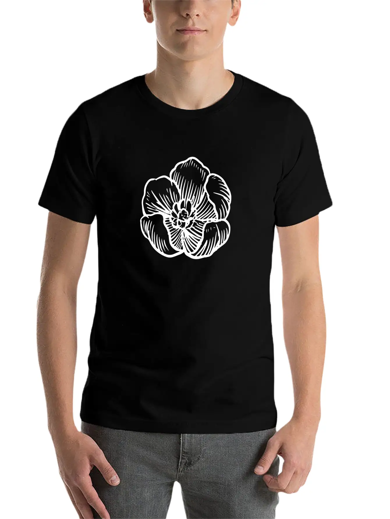 Tulips Orchids Blossom Simple Art Stylish Everyday T-Shirt – Unisex Basic Cotton Tee