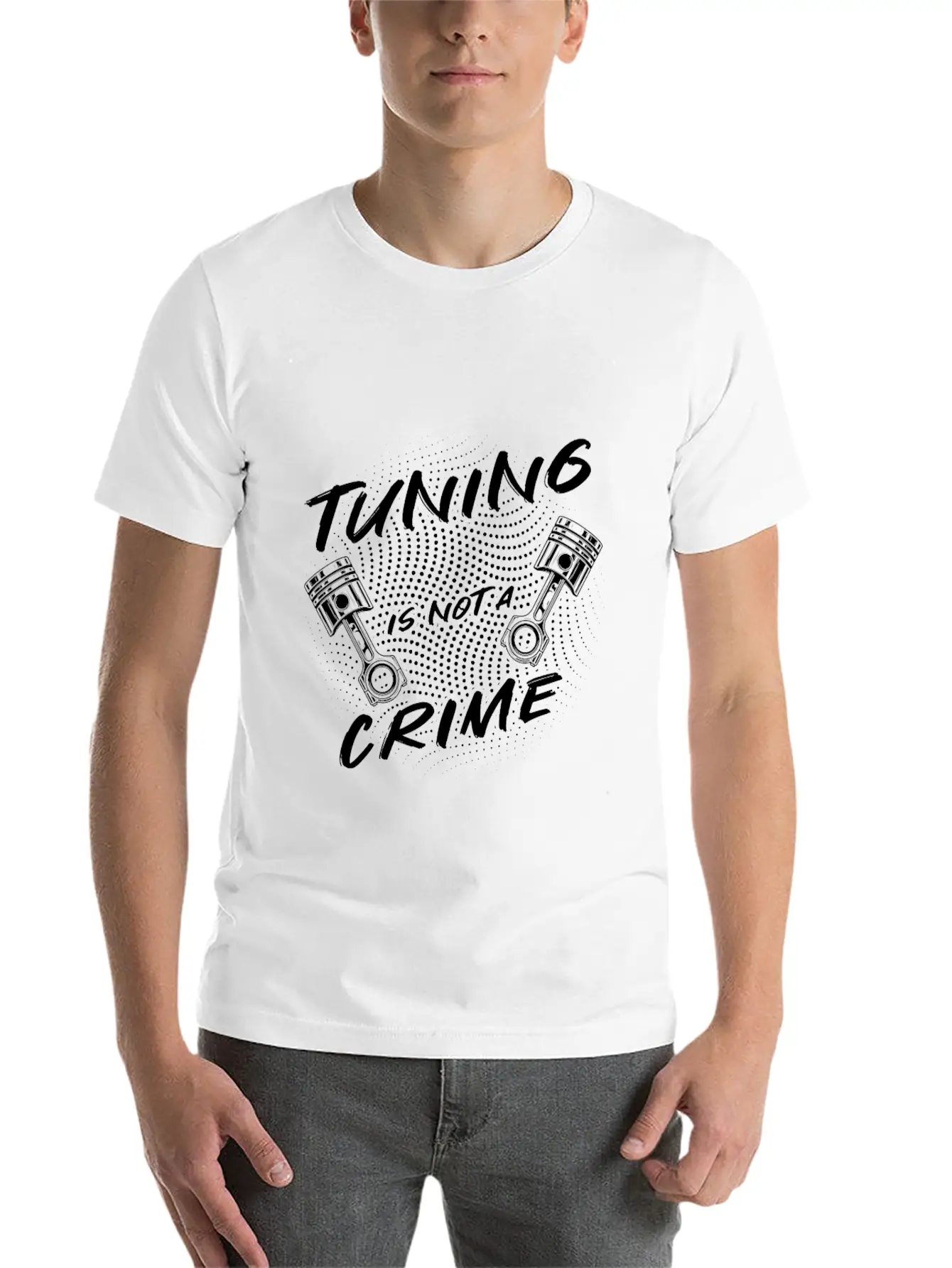 Tuning Is Not A Crime Basic Graphic T-Shirt – Daily Comfort In Soft Cotton