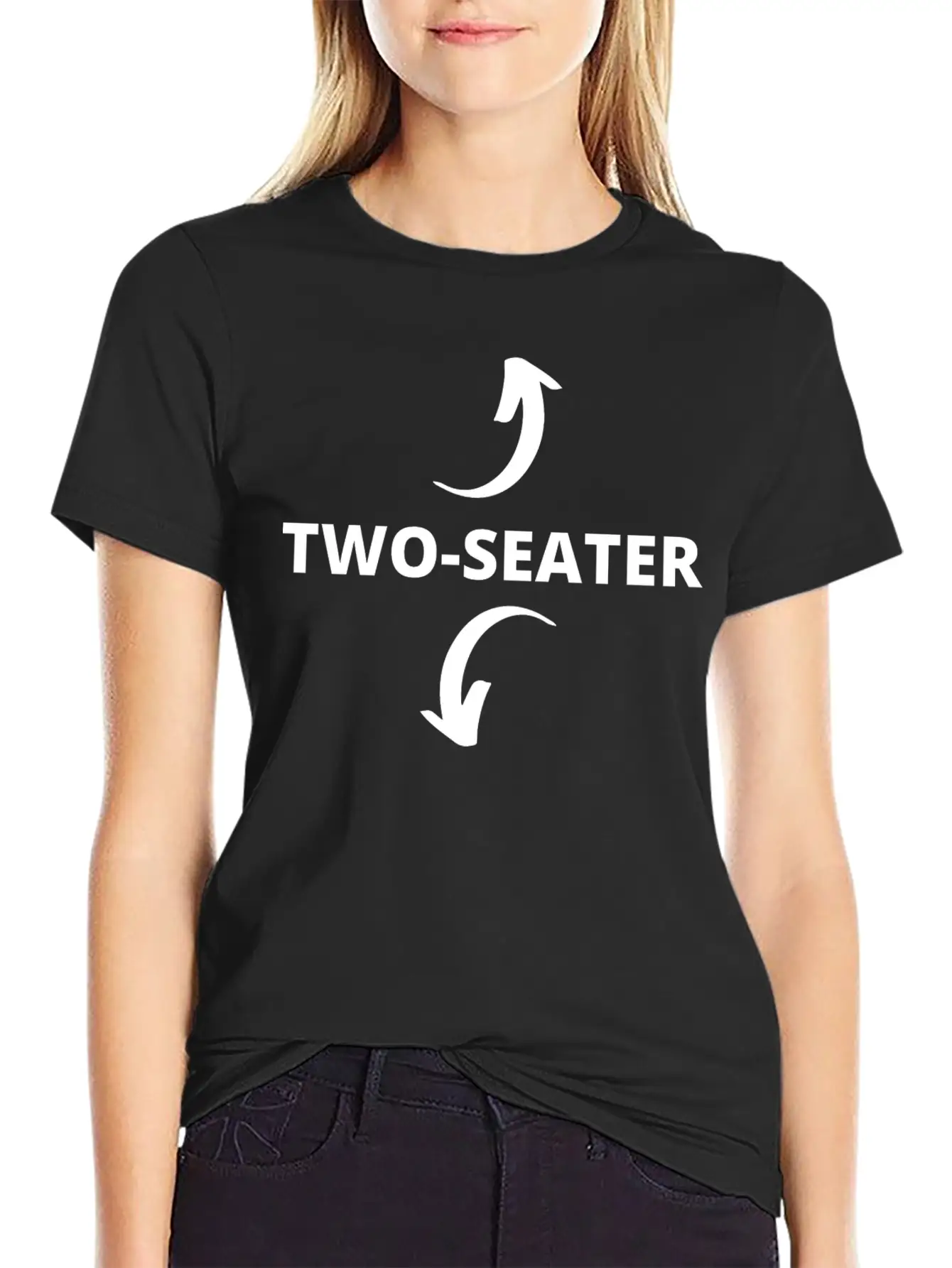 Two-Seater Funny Stylish Everyday T-Shirt – Unisex Basic Cotton Tee