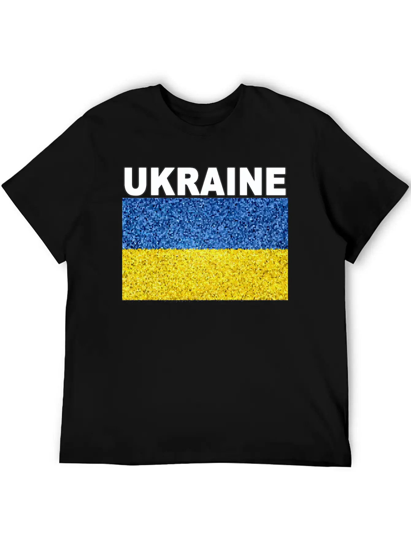 Ukraine Flag Stained Glass Effect Design Unisex Cotton Tee – Relaxed Fit For Any Occasion