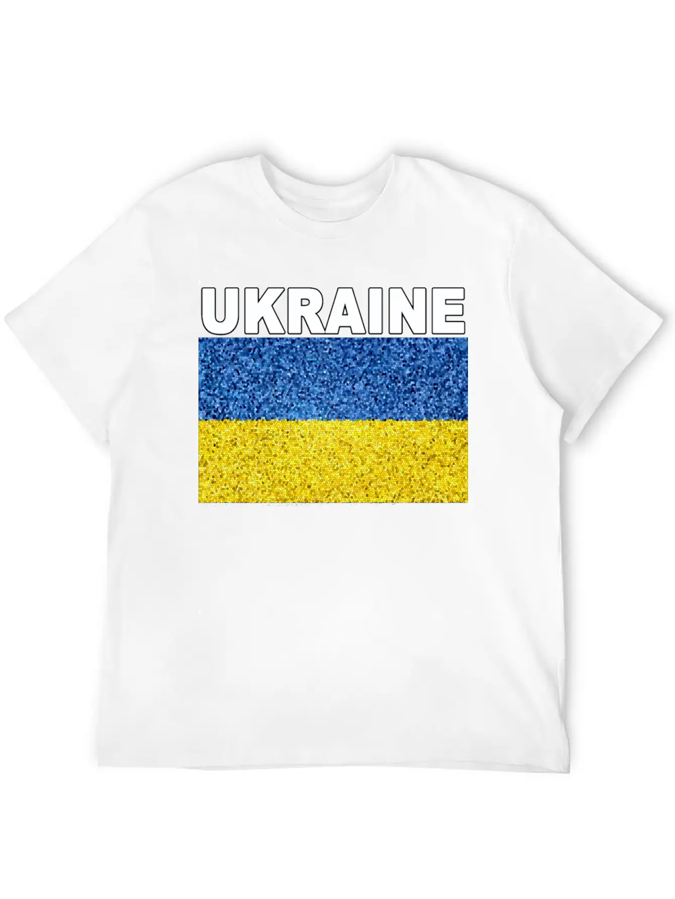 Ukraine Flag Stained Glass Effect Design Unisex Cotton Tee – Relaxed Fit For Any Occasion