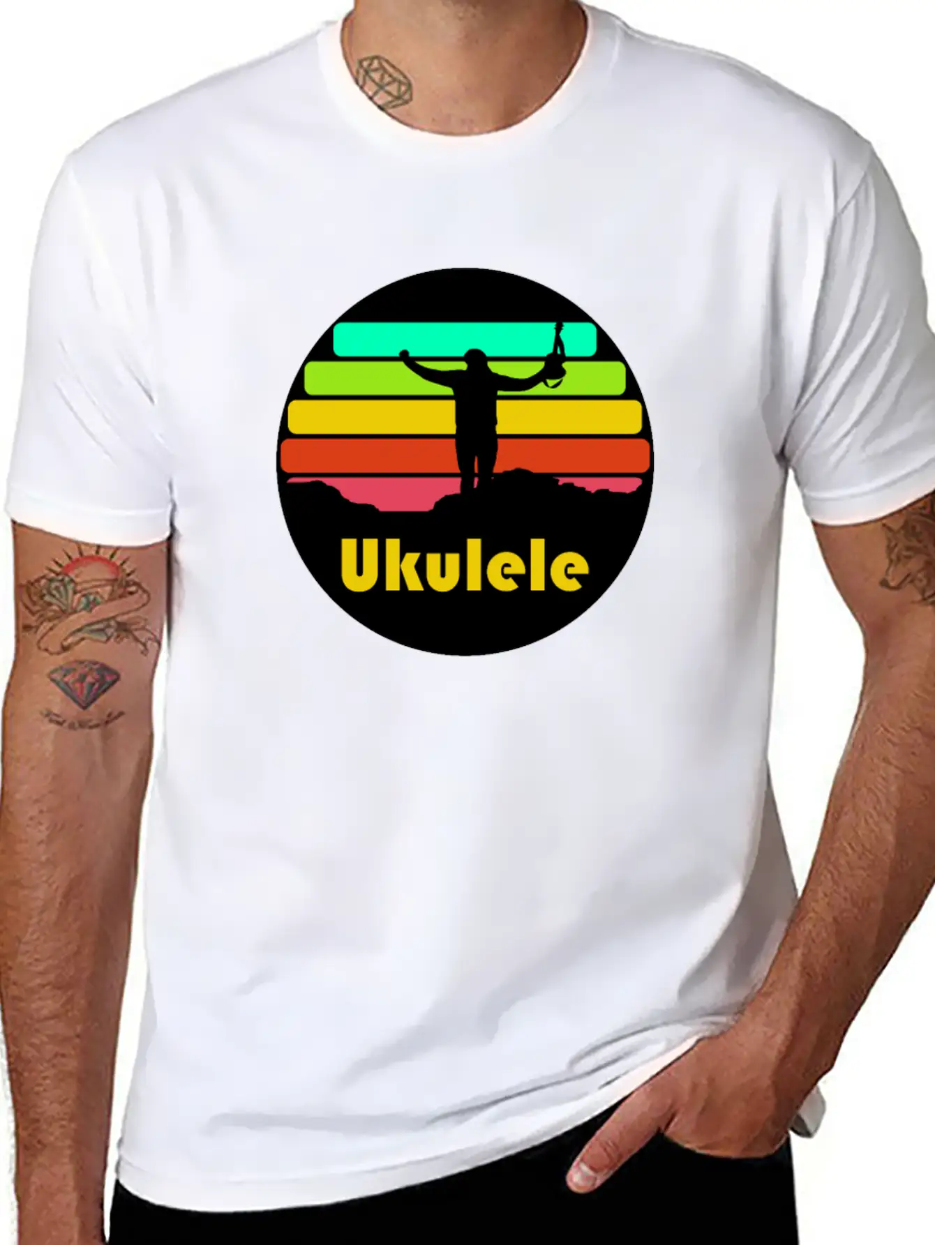 Ukulele Mountains Unisex Casual T-Shirt – Clean Design For Daily Comfort