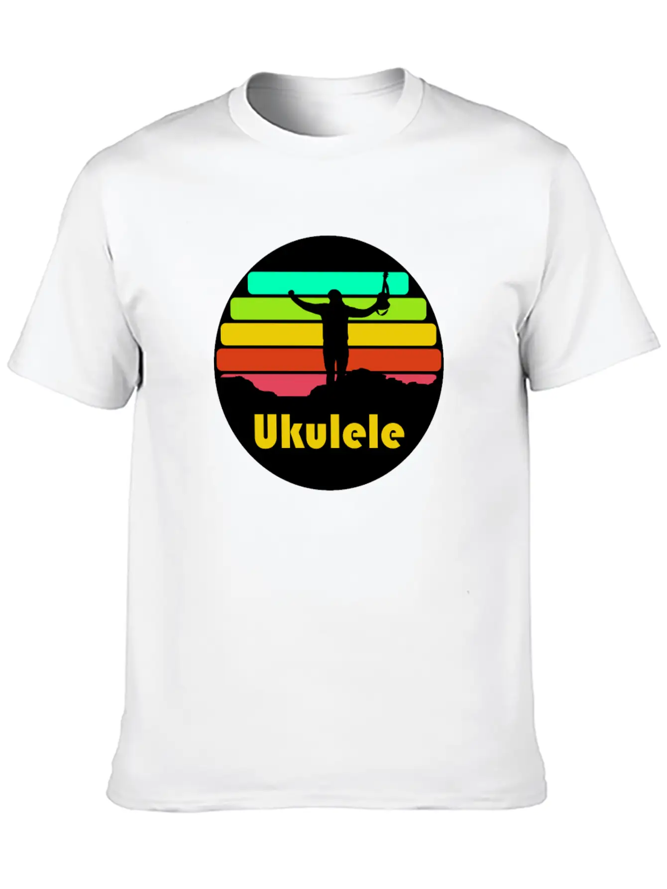 Ukulele Mountains Unisex Casual T-Shirt – Clean Design For Daily Comfort
