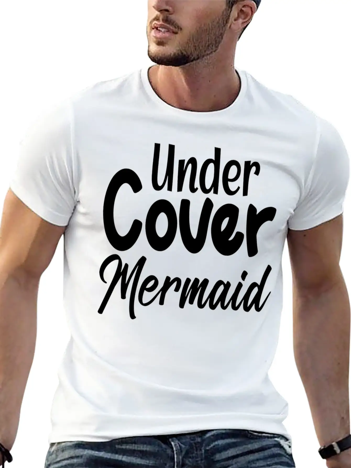 Under Cover Mermaid Stylish Everyday T-Shirt – Unisex Basic Cotton Tee
