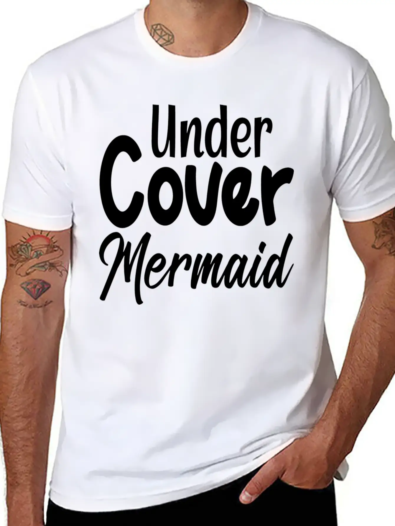 Under Cover Mermaid Stylish Everyday T-Shirt – Unisex Basic Cotton Tee