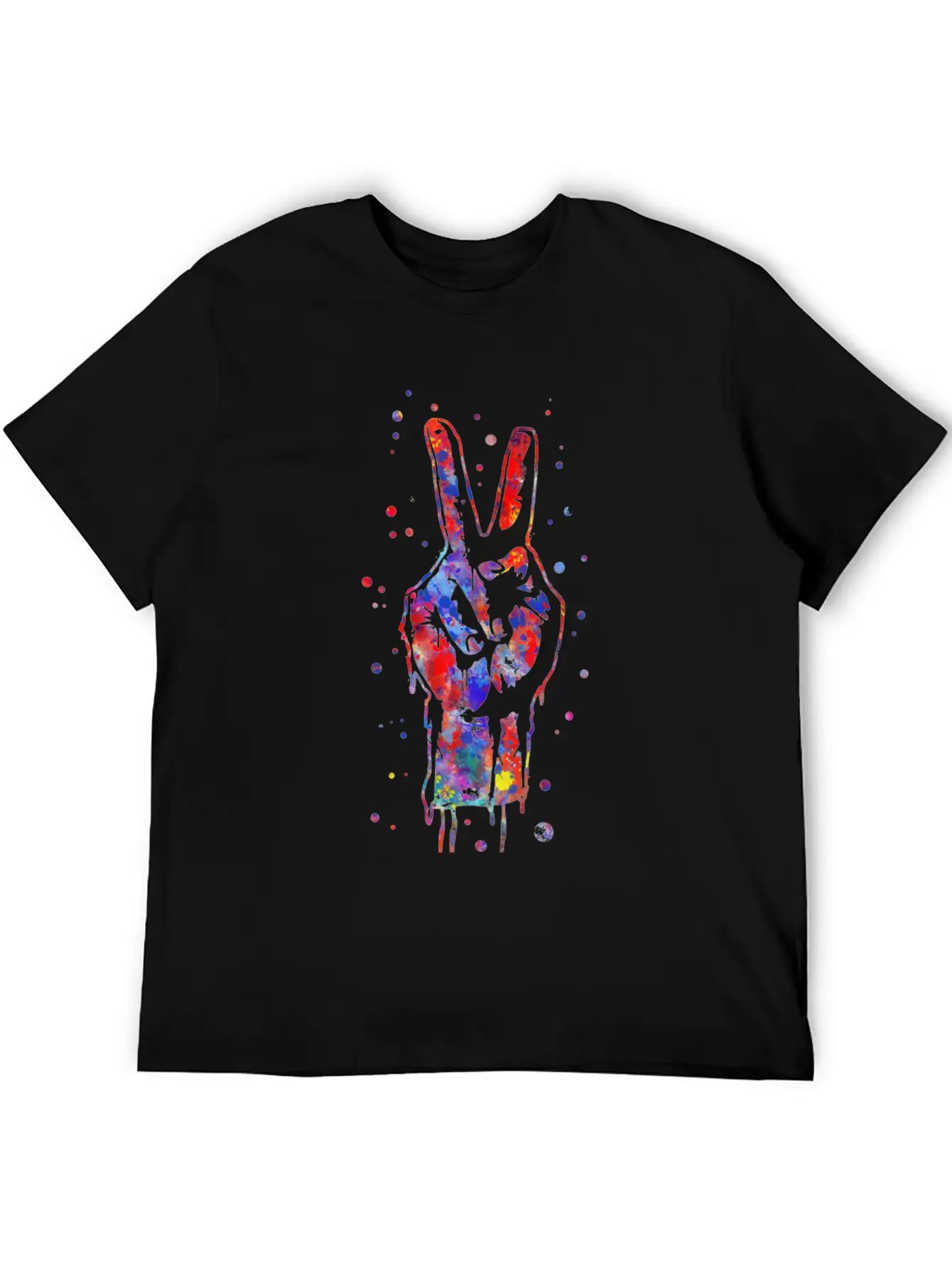 V Sign, Peace Symbol, Peace, ASL Sign Language Basic Graphic T-Shirt – Daily Comfort In Soft Cotton