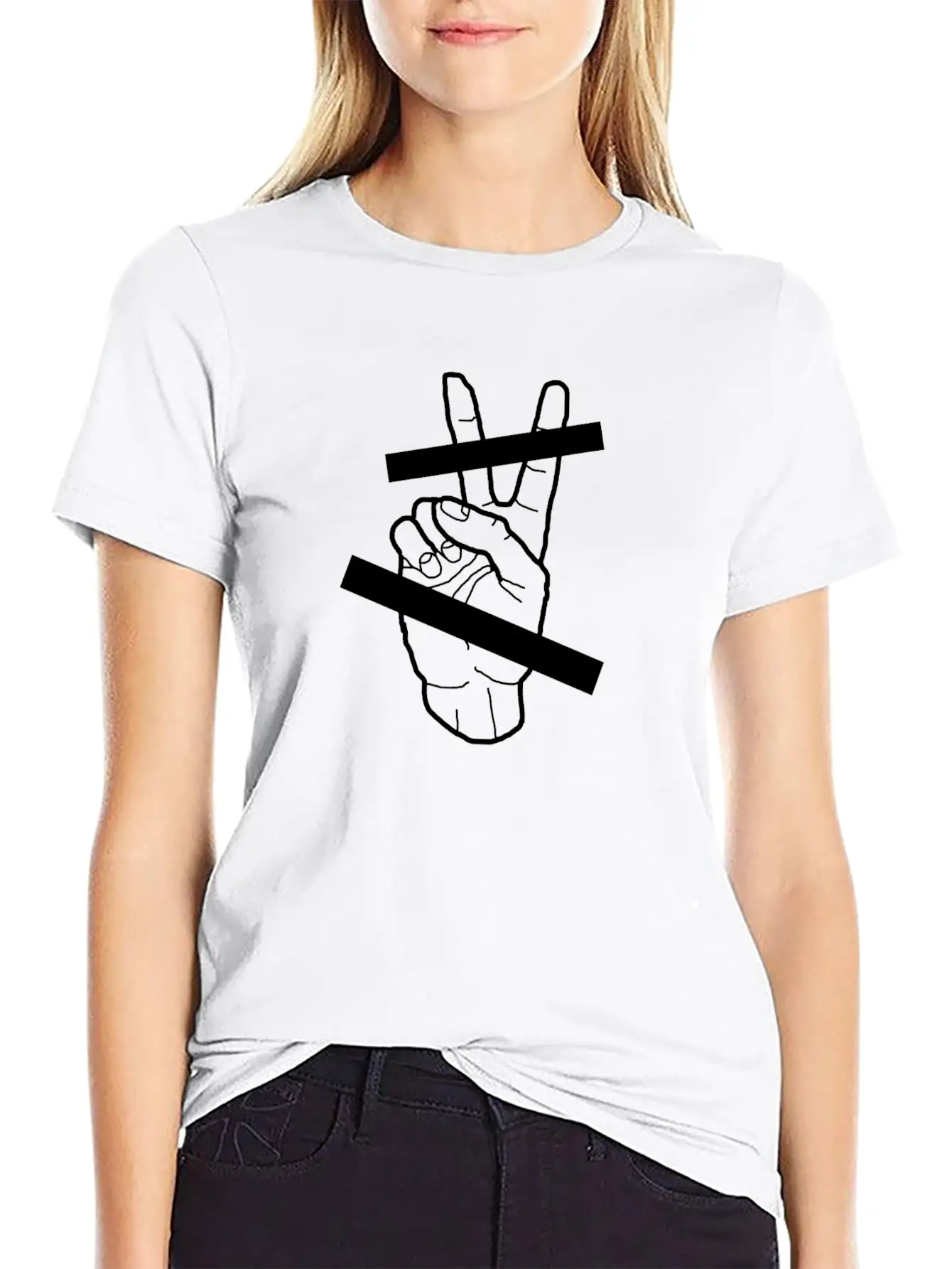 V Sing Design Stylish Everyday T-Shirt – Unisex Basic Cotton Tee