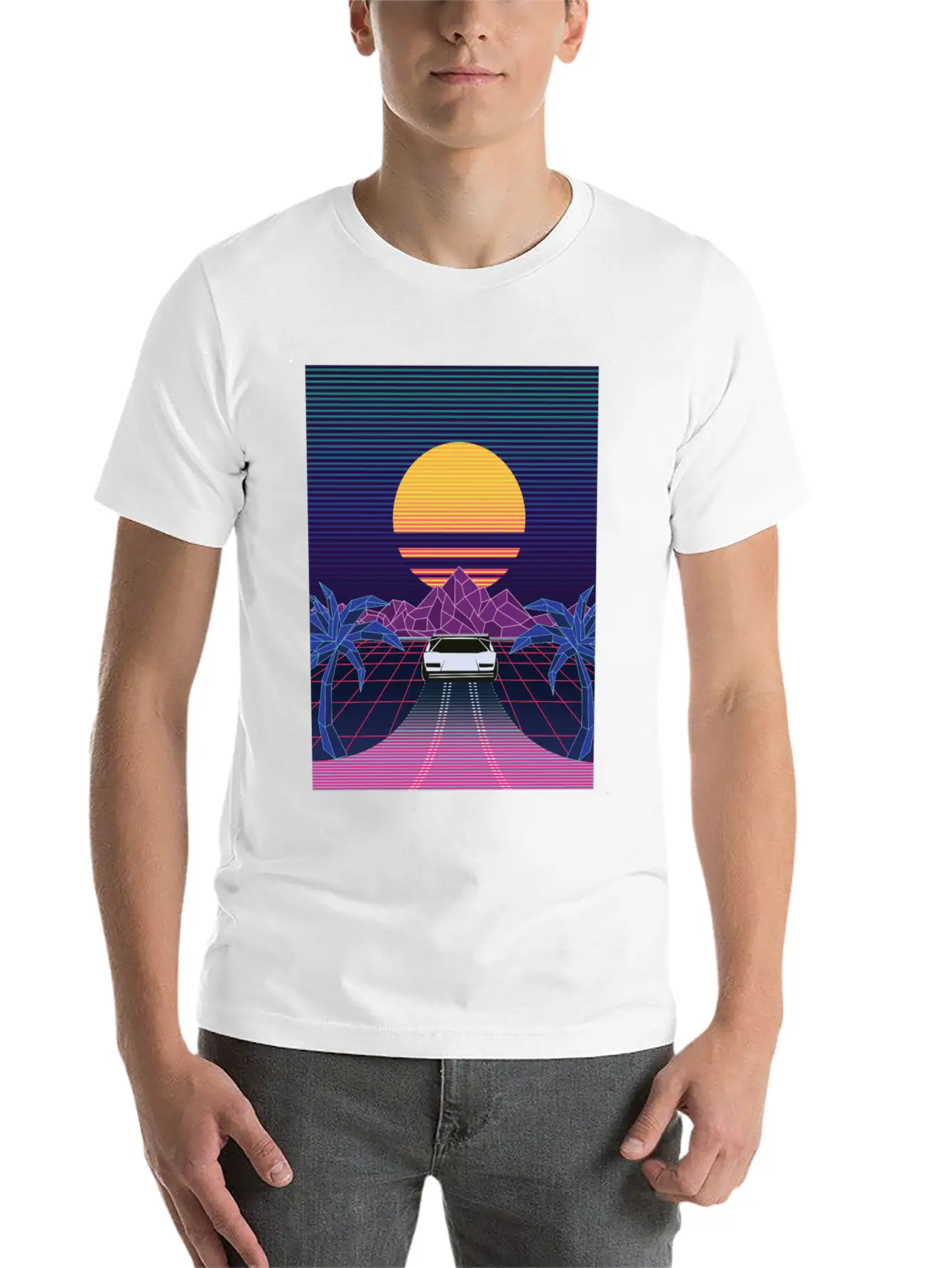 Vaporwave Retro Temple Basic Graphic T-Shirt – Daily Comfort In Soft Cotton