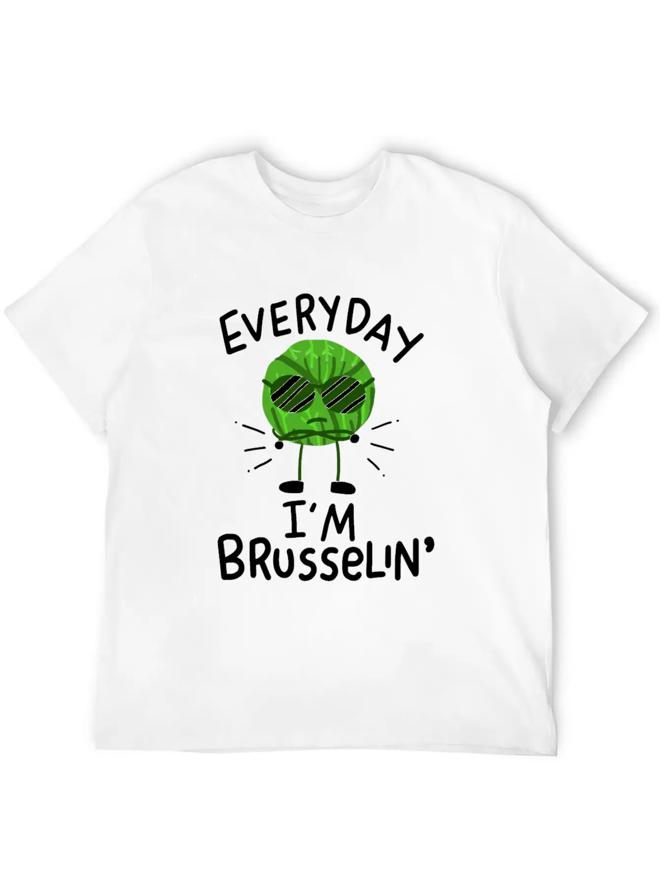 Vegan Brussels Sprouts Simple Everyday Graphic Tee – Lightweight Summer Wear