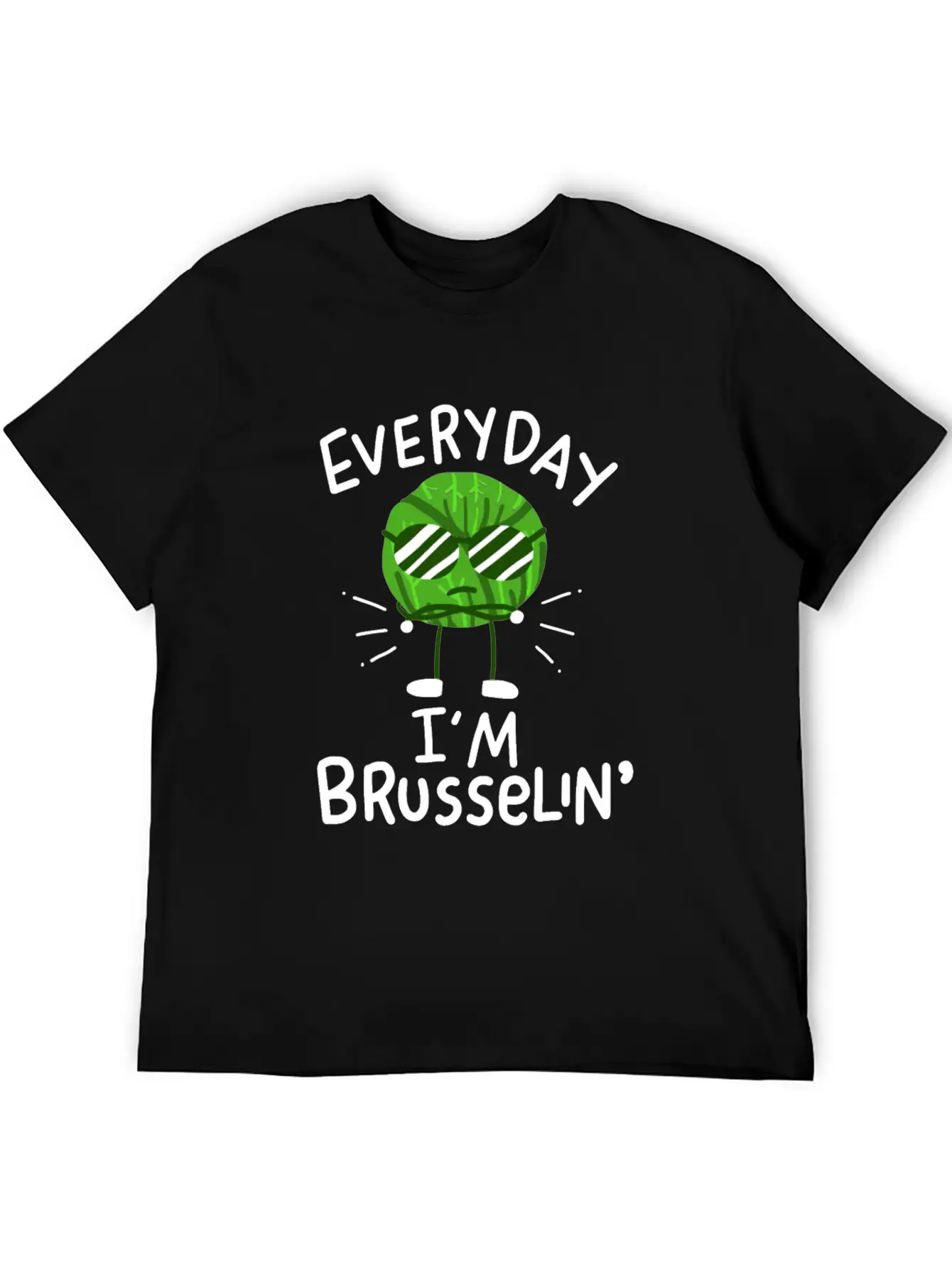 Vegan Brussels Sprouts Simple Everyday Graphic Tee – Lightweight Summer Wear